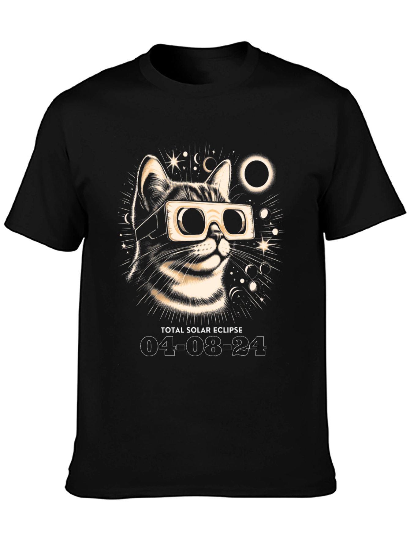Total Solar Eclipse 2024 Cat T-Shirt