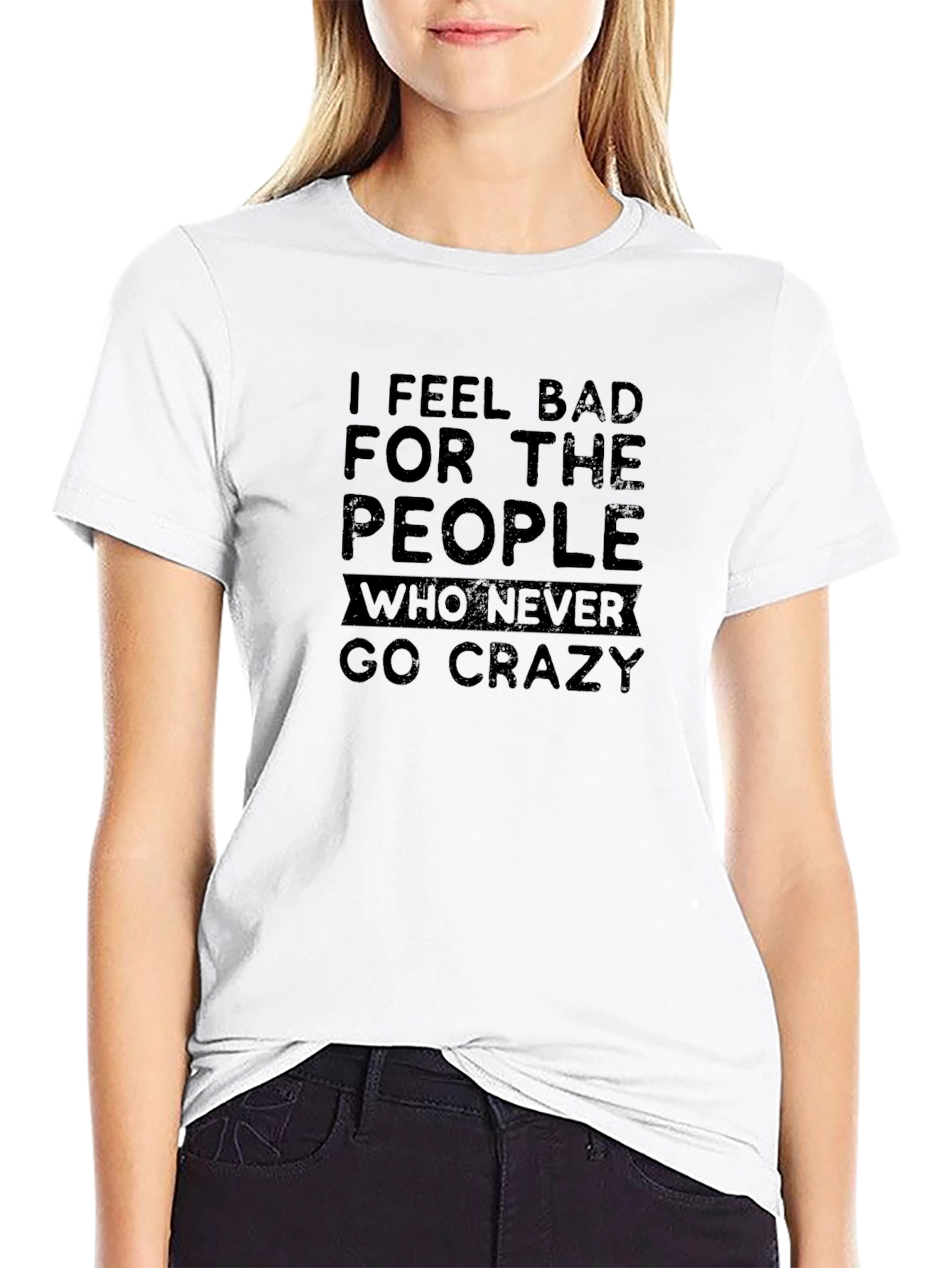 Crazy People Graphic Tee - Black
