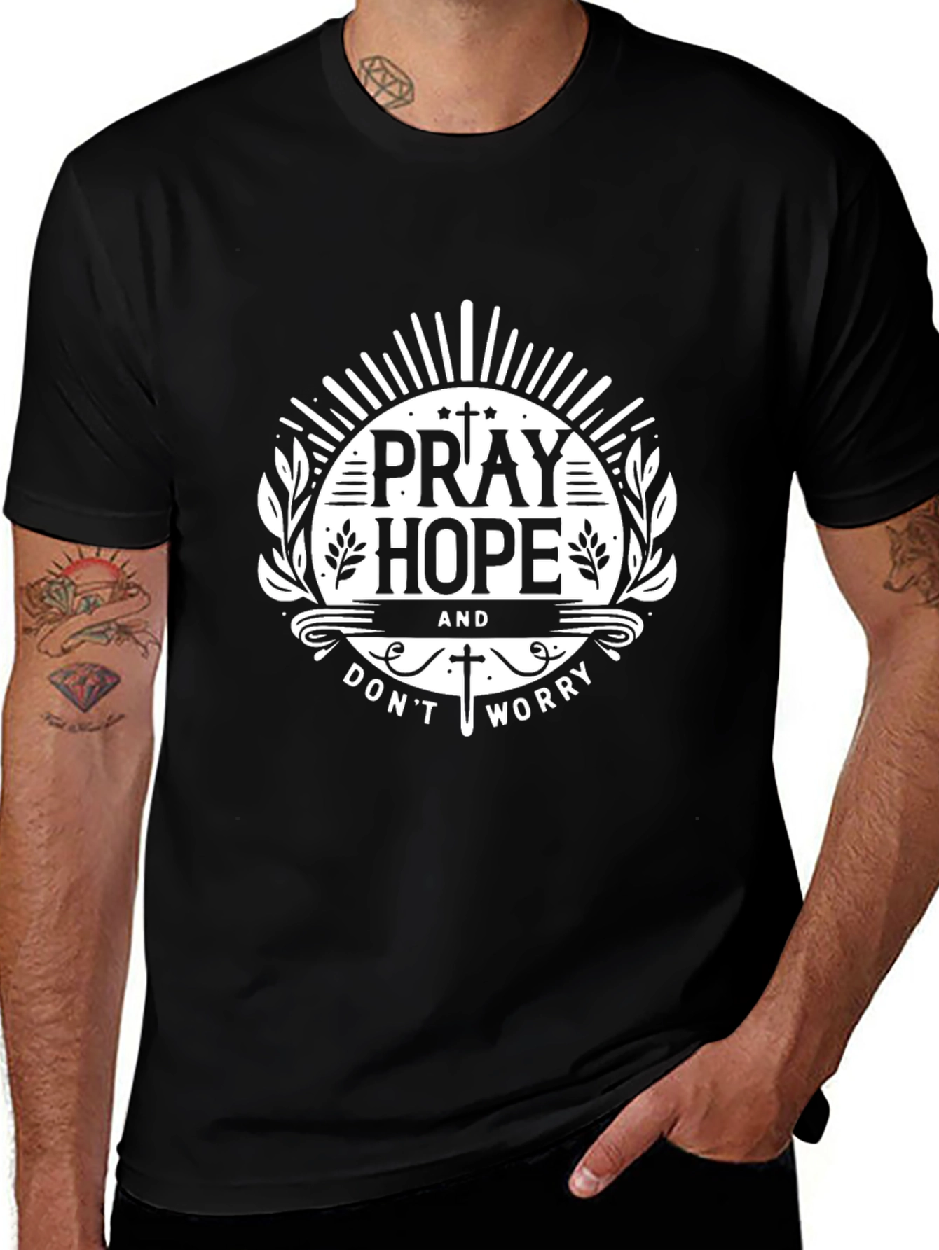 Pray Hope Worry Christian Graphic T-Shirt