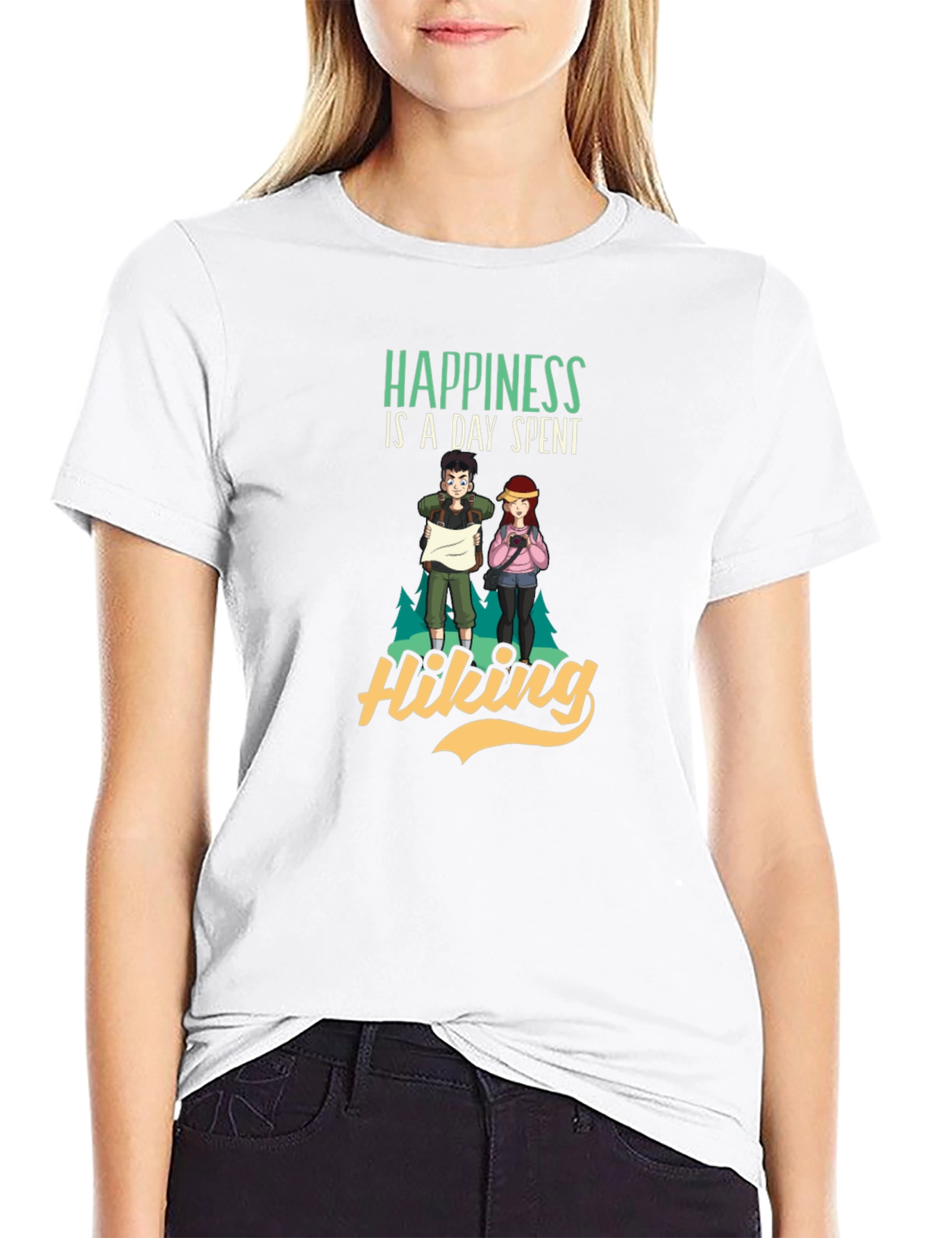 Happiness is a Day Spent Hiking Graphic T-Shirt