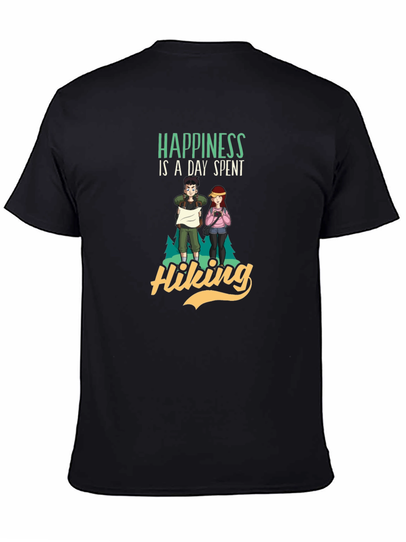 Happiness is a Day Spent Hiking Graphic T-Shirt