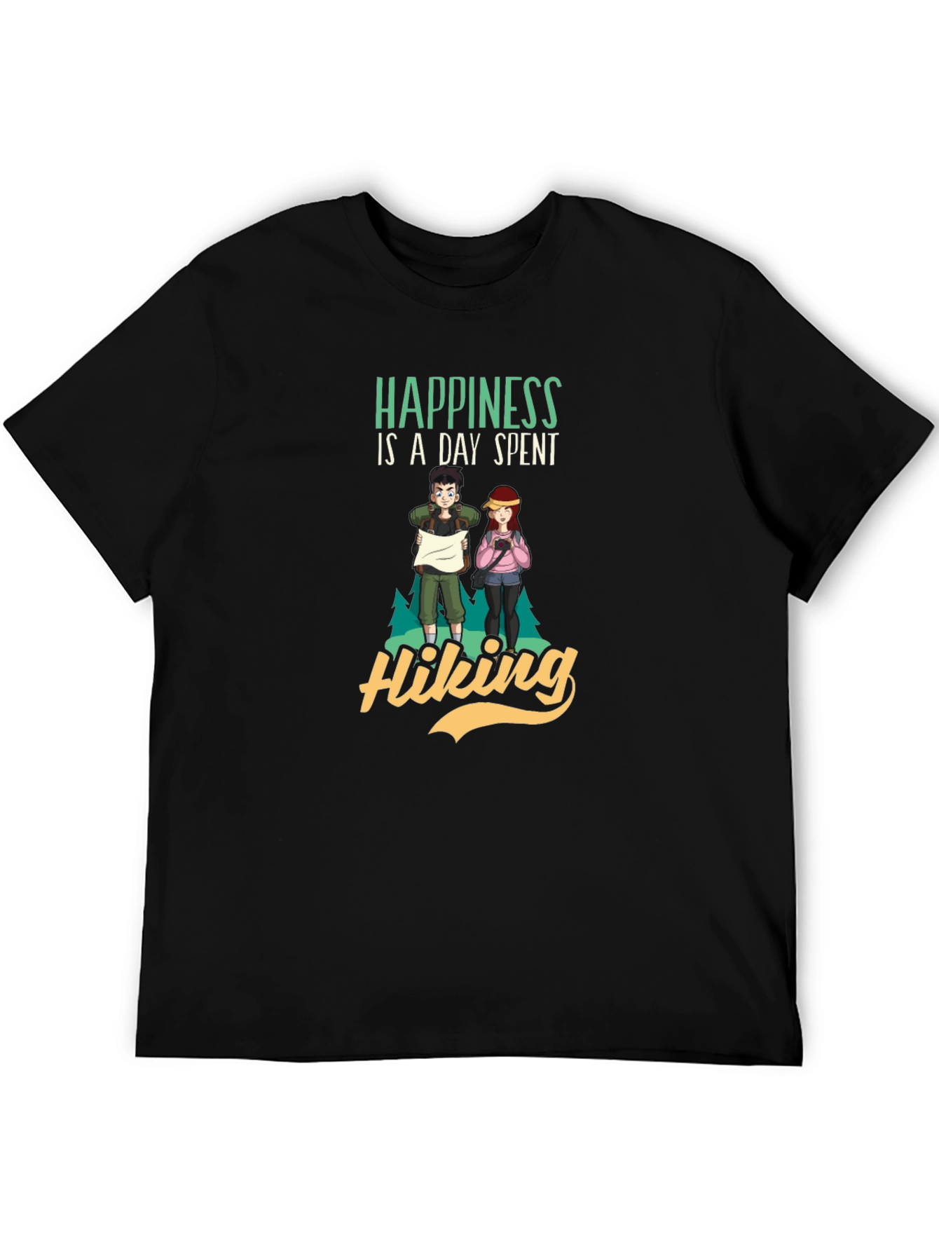 Happiness is a Day Spent Hiking Graphic T-Shirt