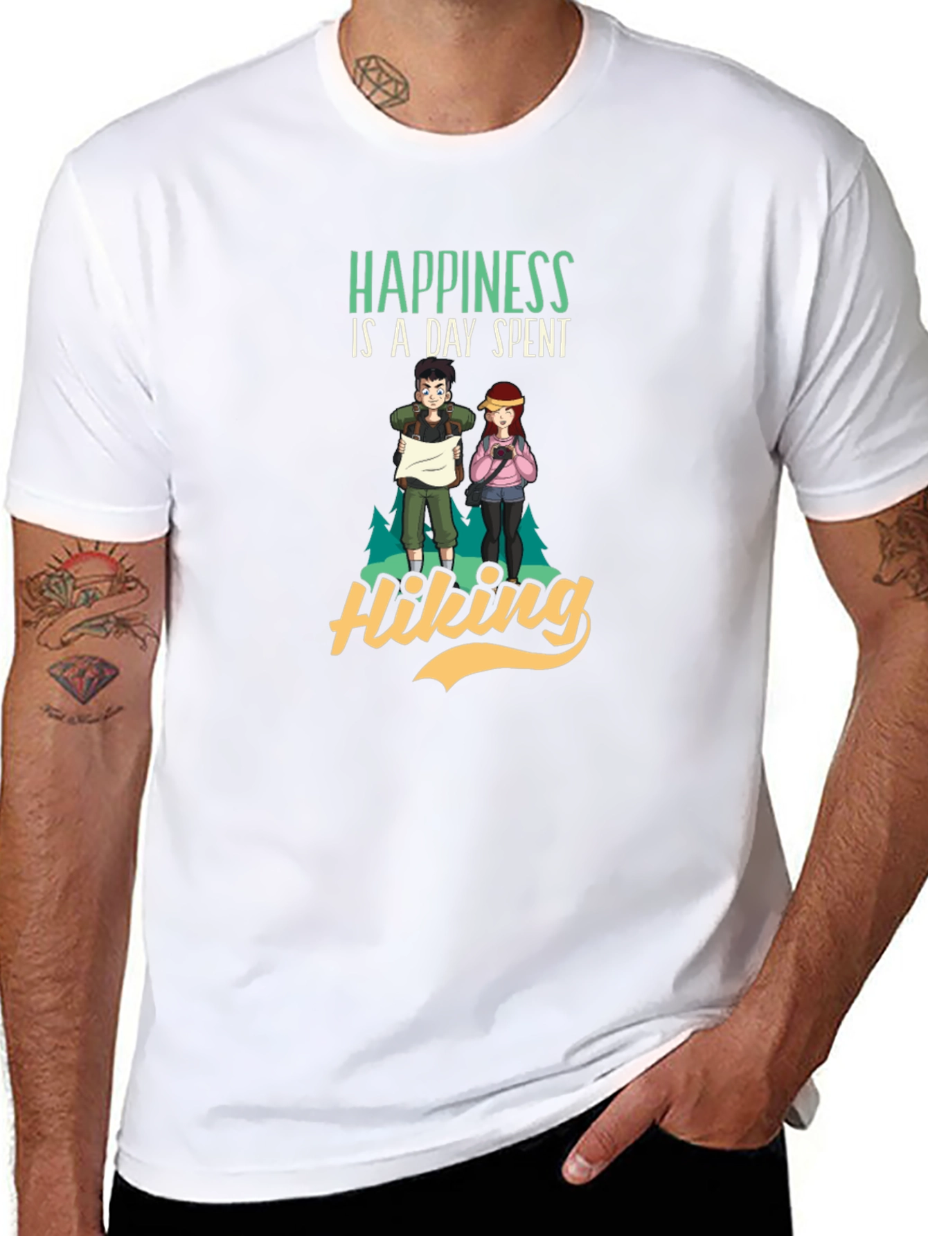 Happiness is a Day Spent Hiking Graphic T-Shirt
