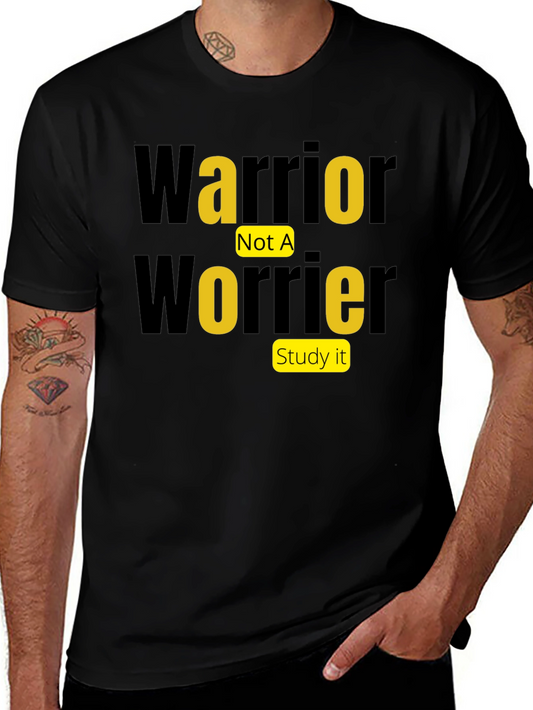 Warrior Not A Worrier Graphic Tee - Motivational Shirt