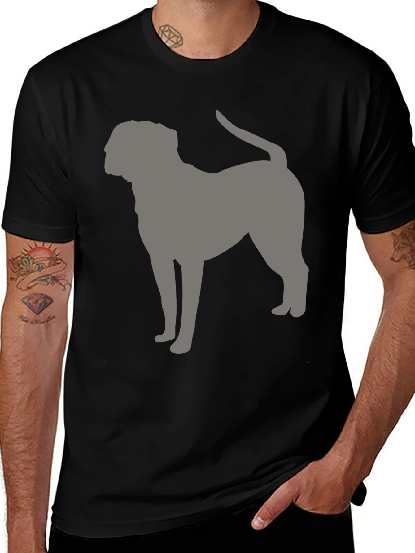 Dog Silhouette Graphic Tee - Modern Casual Style