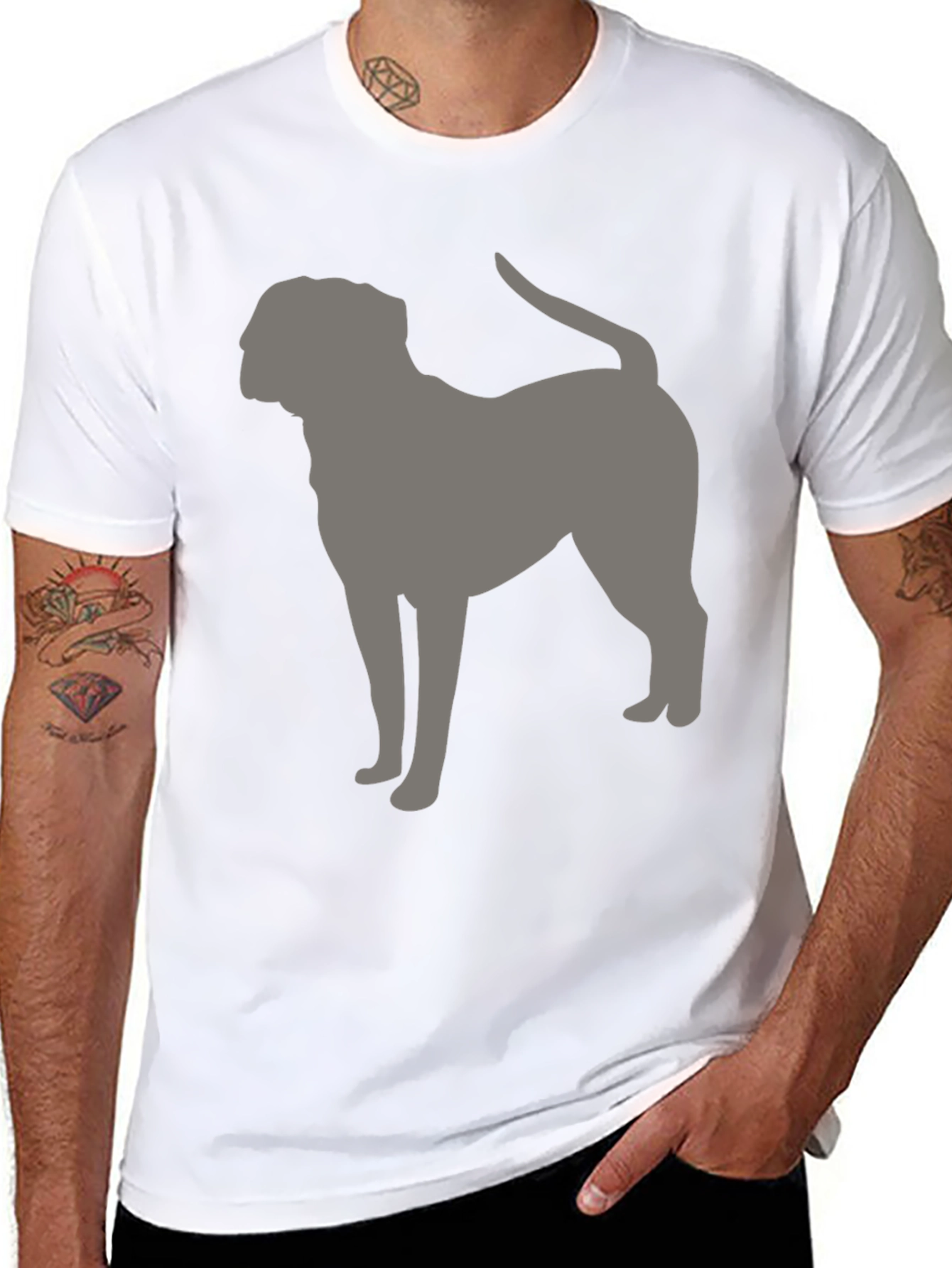 Dog Silhouette Graphic Tee - Modern Casual Style