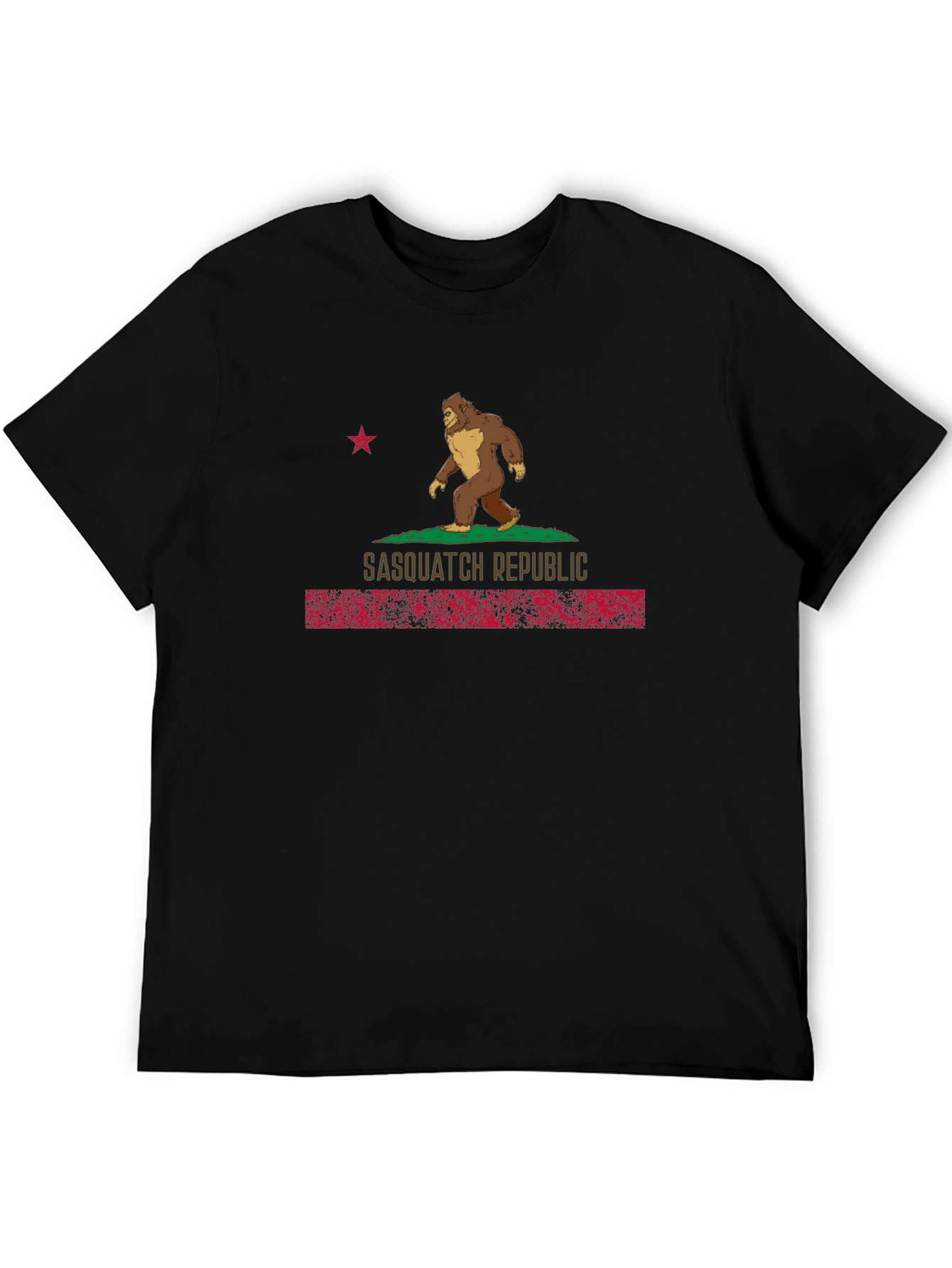 Sasquatch Republic Graphic Tee - Black Crew Neck T-Shirt