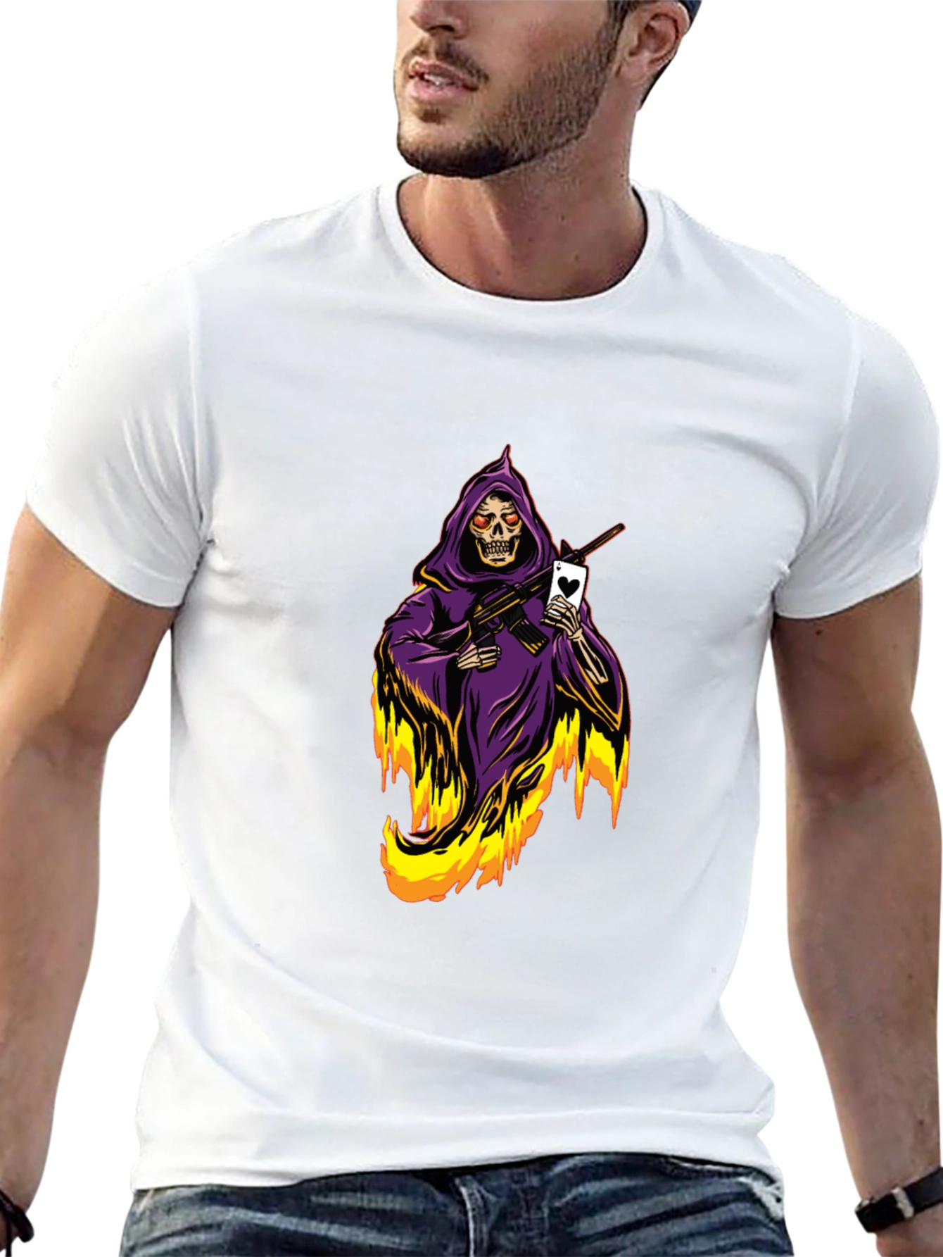 Grim Reaper T-Shirt - Ace of Hearts