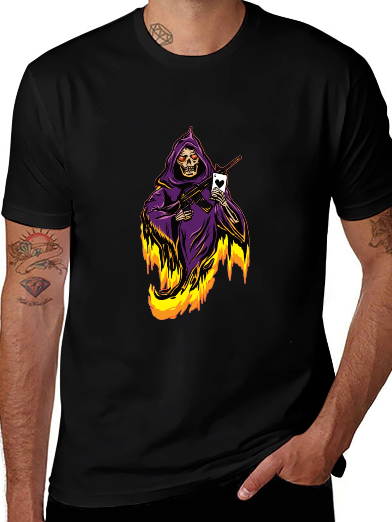 Grim Reaper T-Shirt - Ace of Hearts