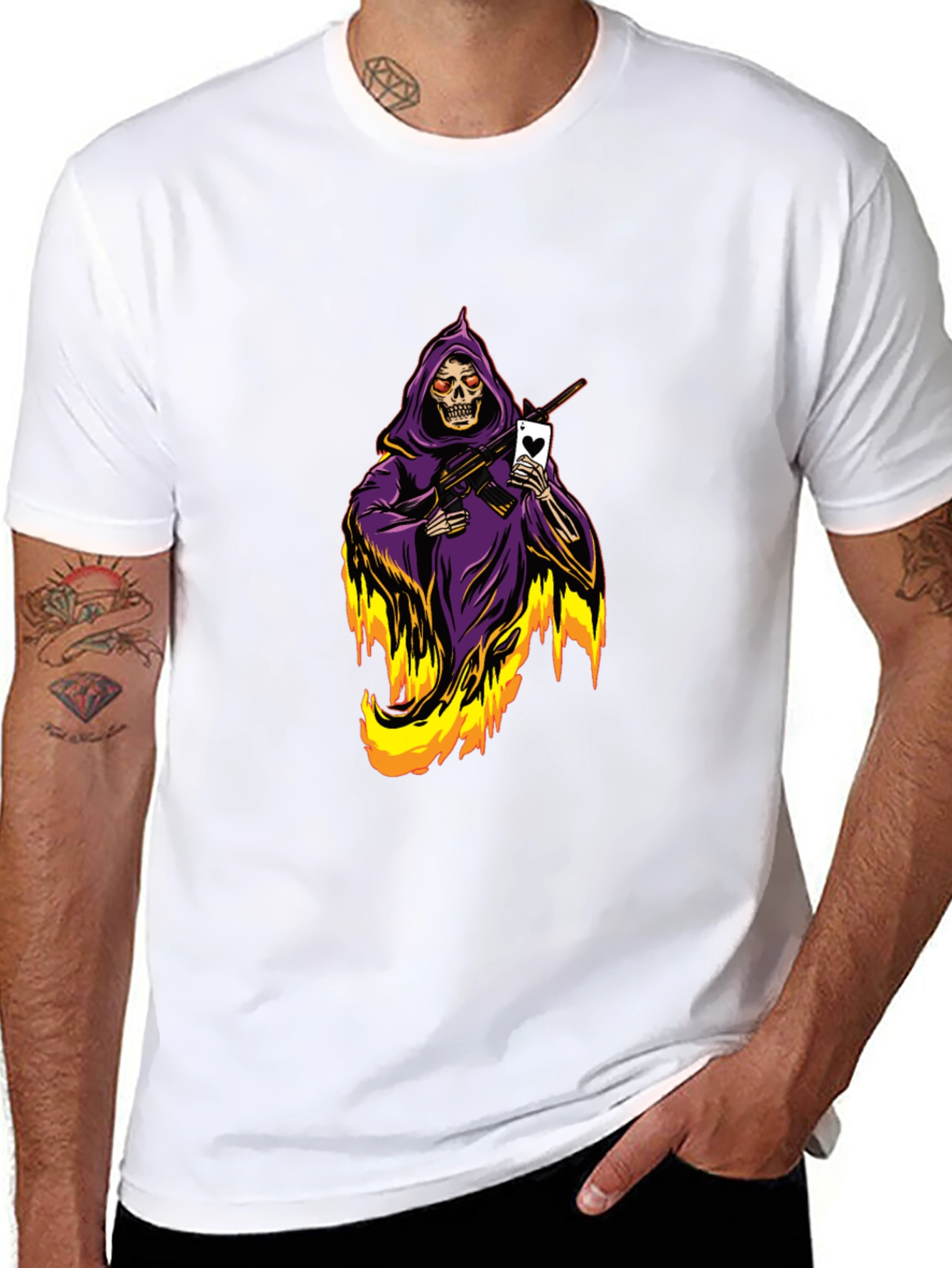 Grim Reaper T-Shirt - Ace of Hearts