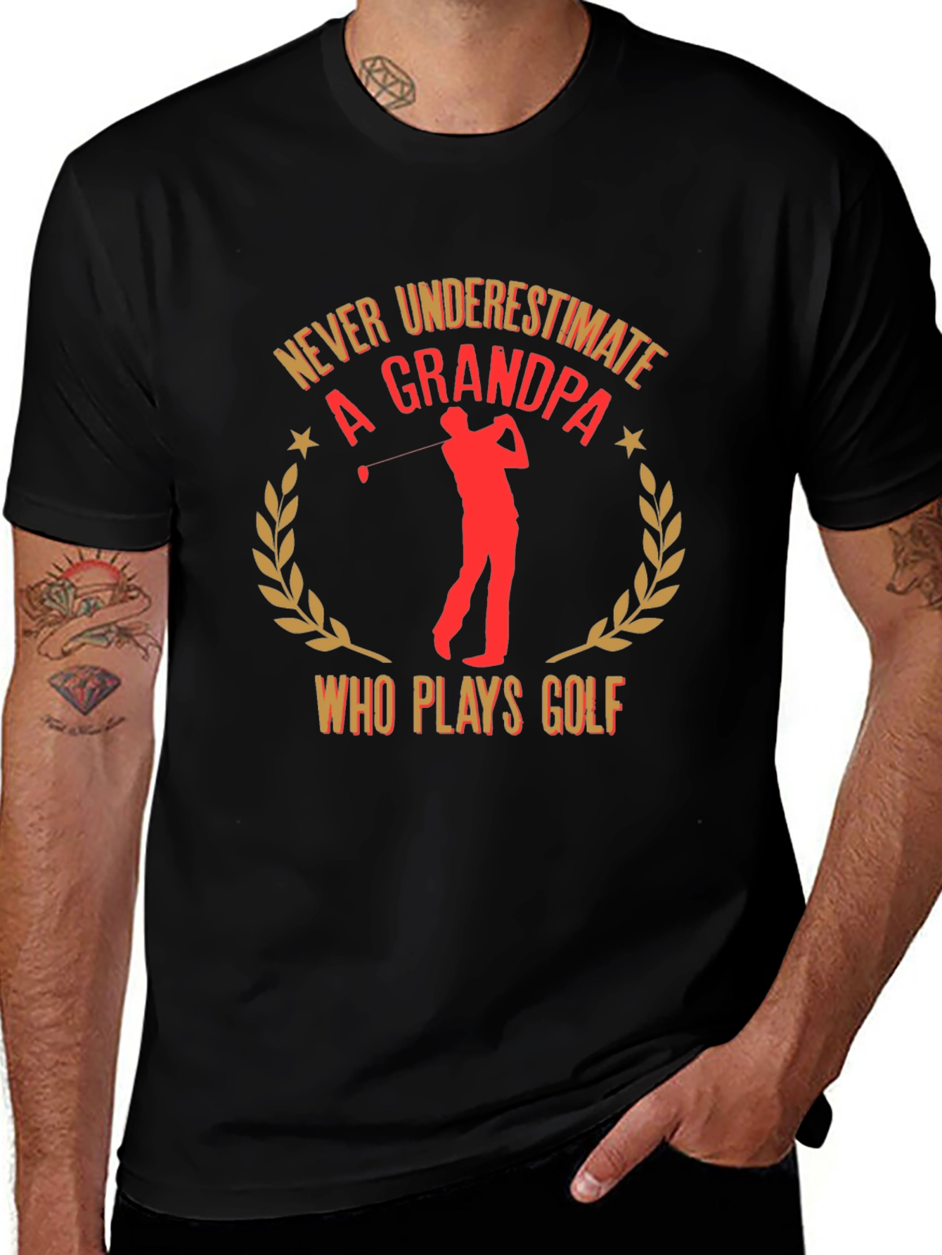 Never Underestimate a Grandpa Golf T-Shirt