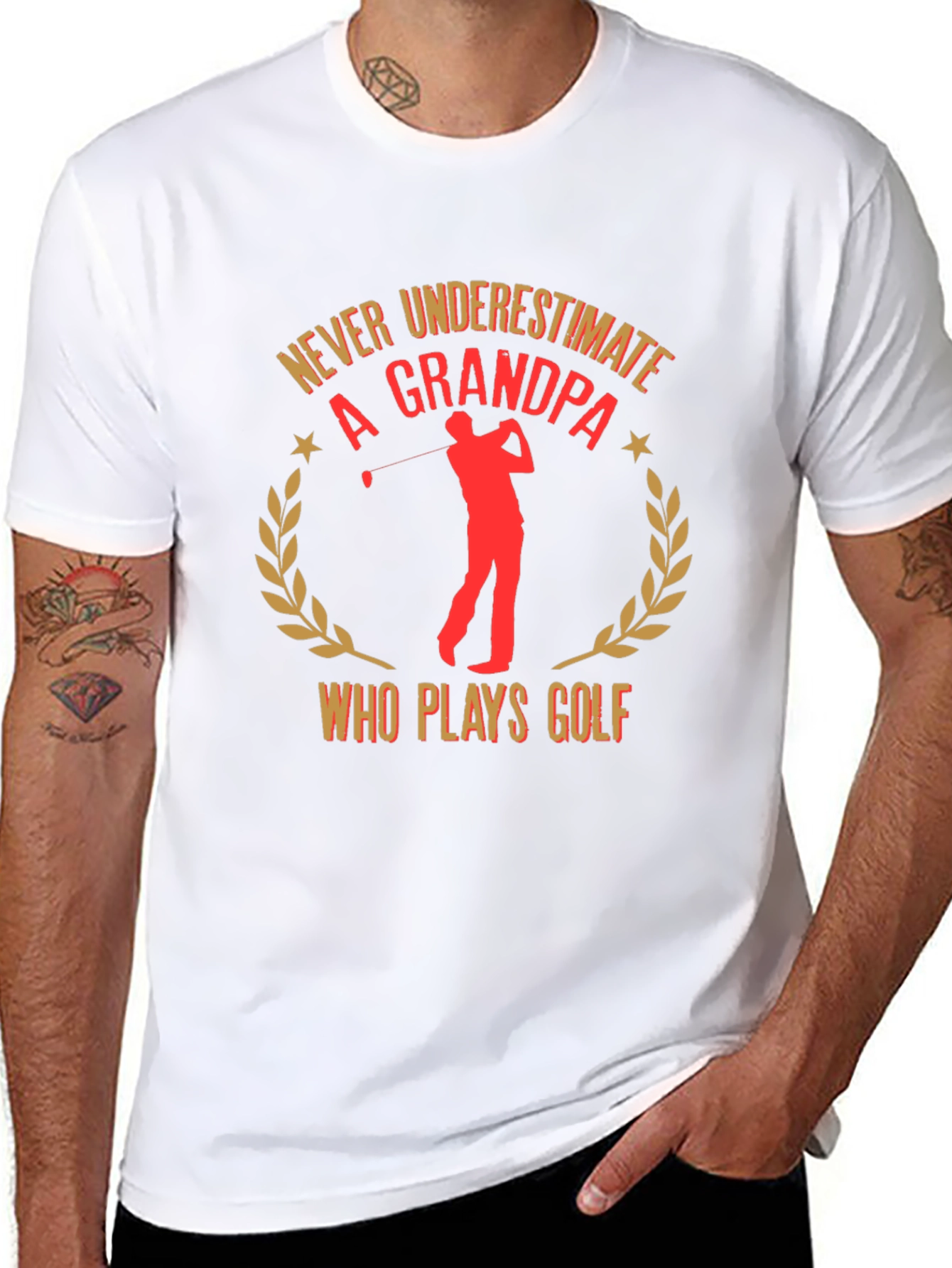 Never Underestimate a Grandpa Golf T-Shirt