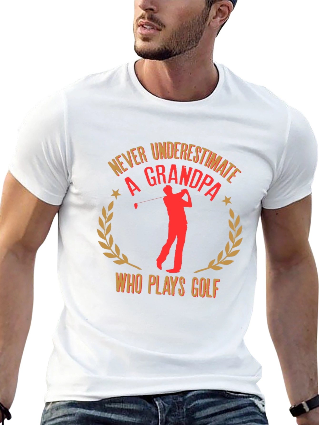 Never Underestimate a Grandpa Golf T-Shirt