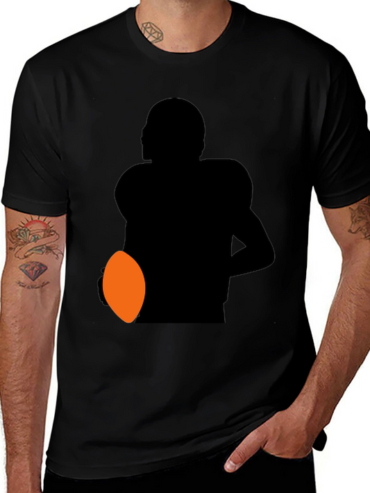 Football Player Silhouette Graphic Tee