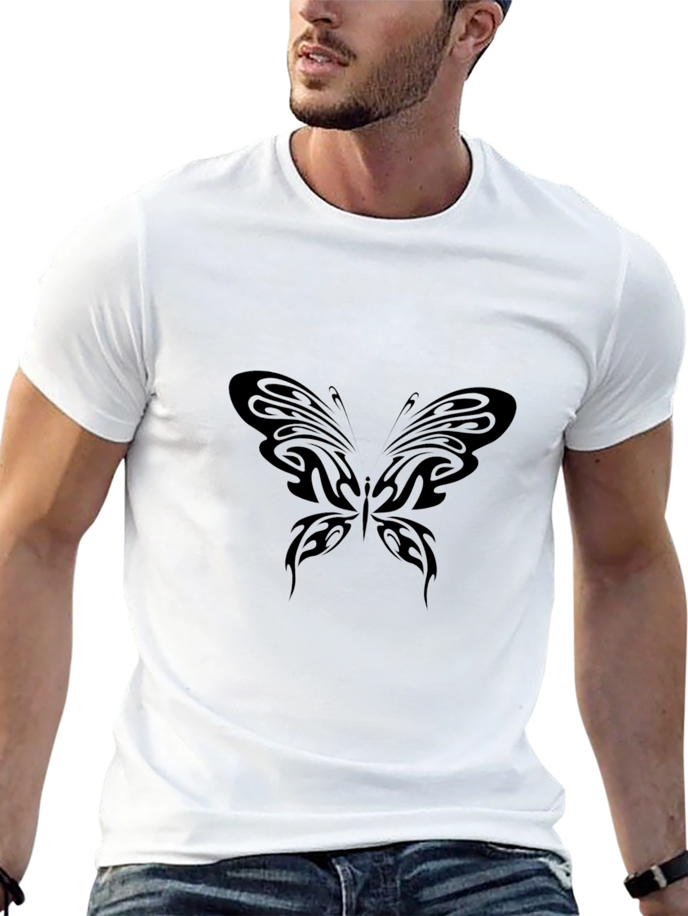 Black Butterfly Graphic Tee - Stylish Casual Wear