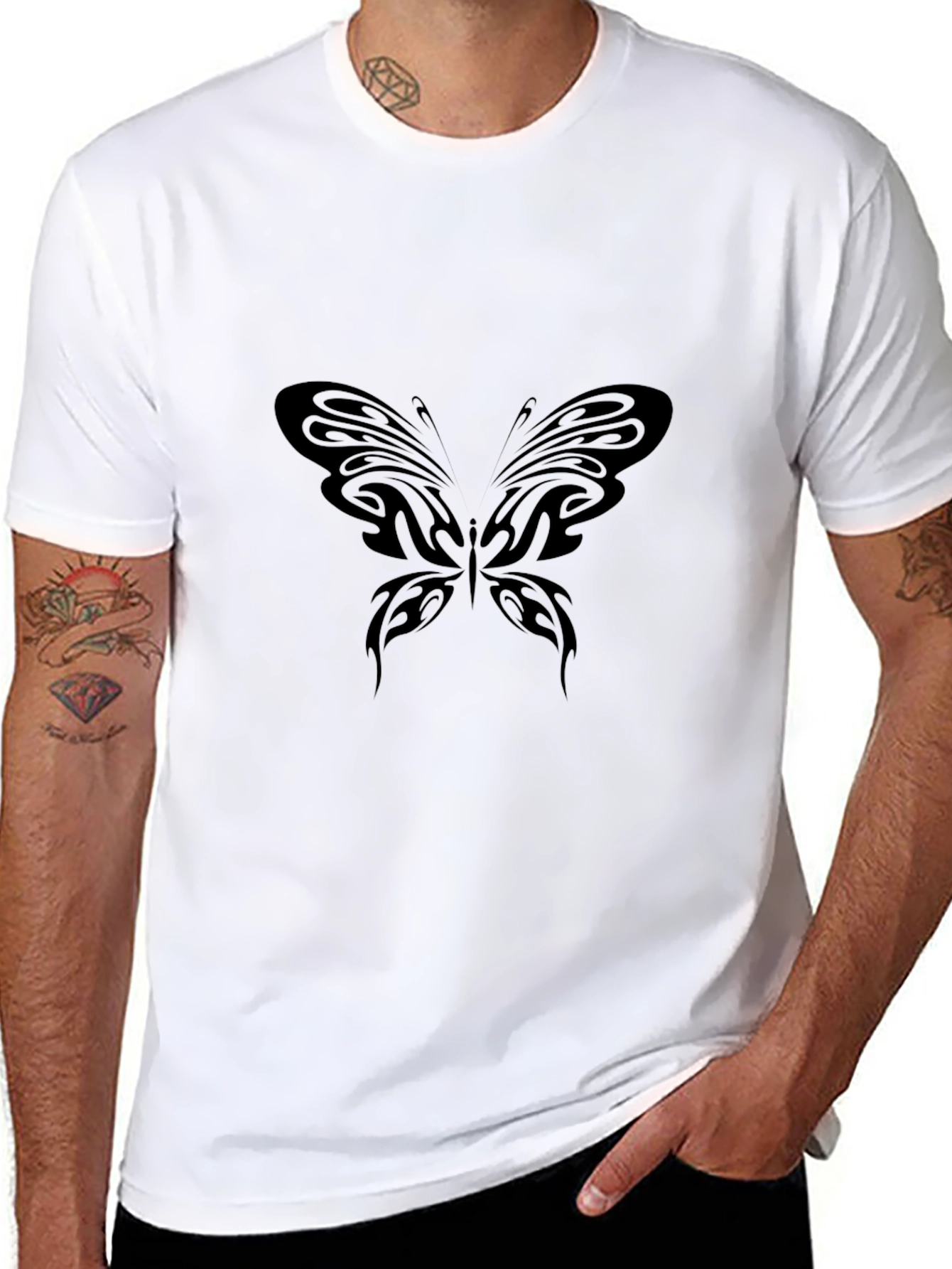 Black Butterfly Graphic Tee - Stylish Casual Wear
