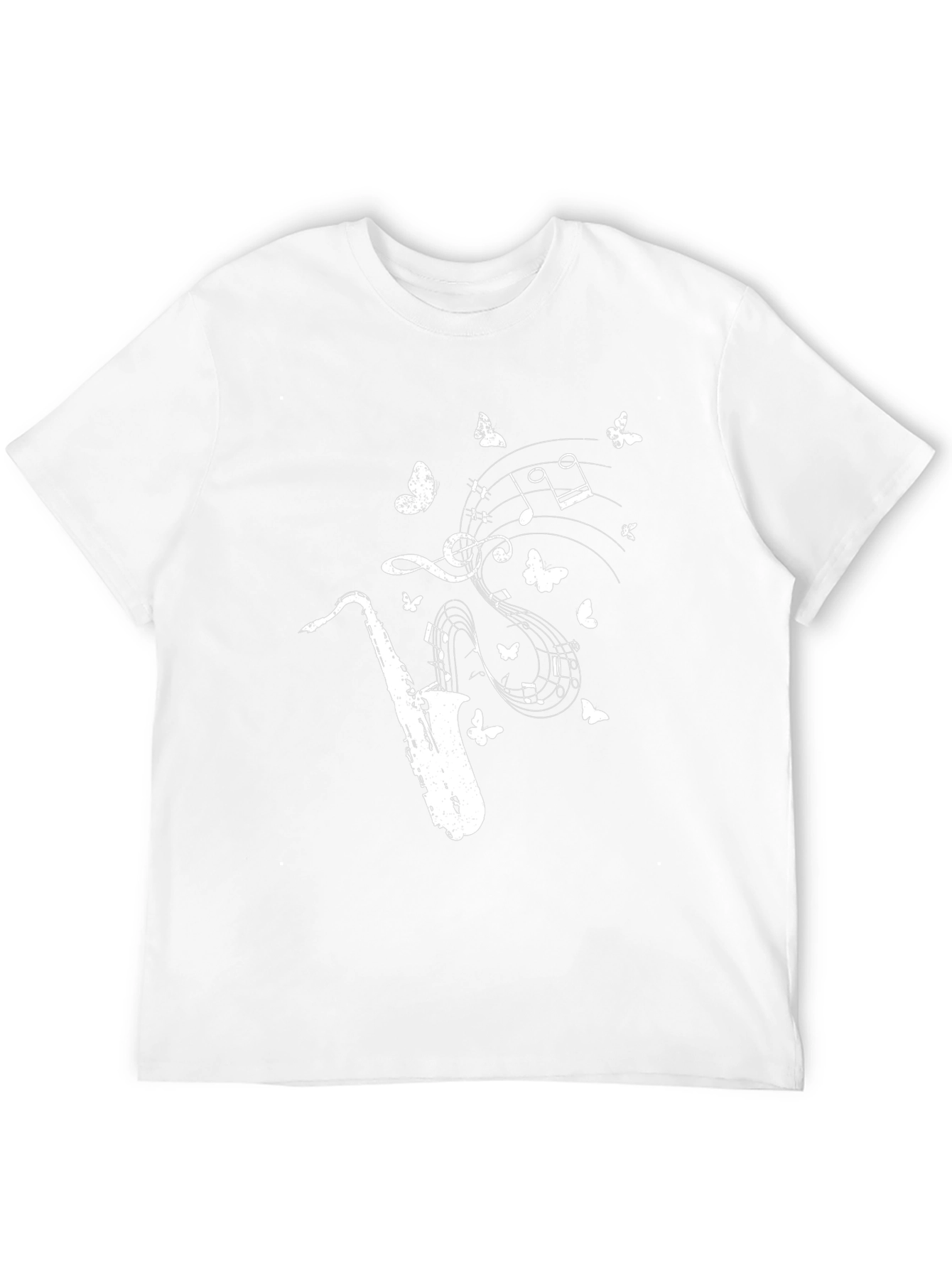 Saxophone Music Notes Butterfly Graphic Tee