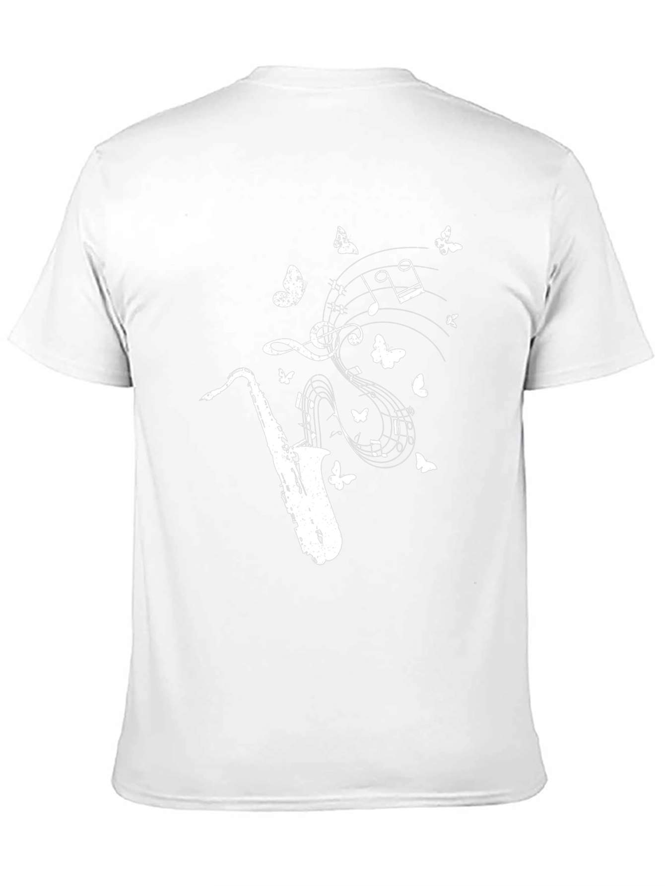 Saxophone Music Notes Butterfly Graphic Tee