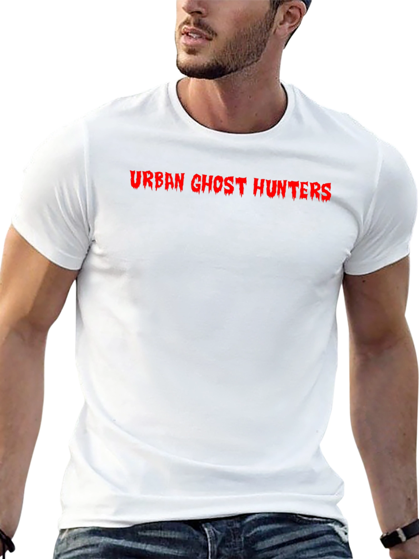 Urban Ghost Hunters Black T-Shirt - Red Graphic Print