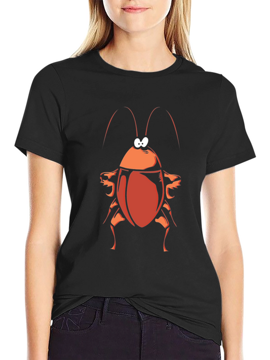 Cartoon Cockroach Graphic Tee - Black