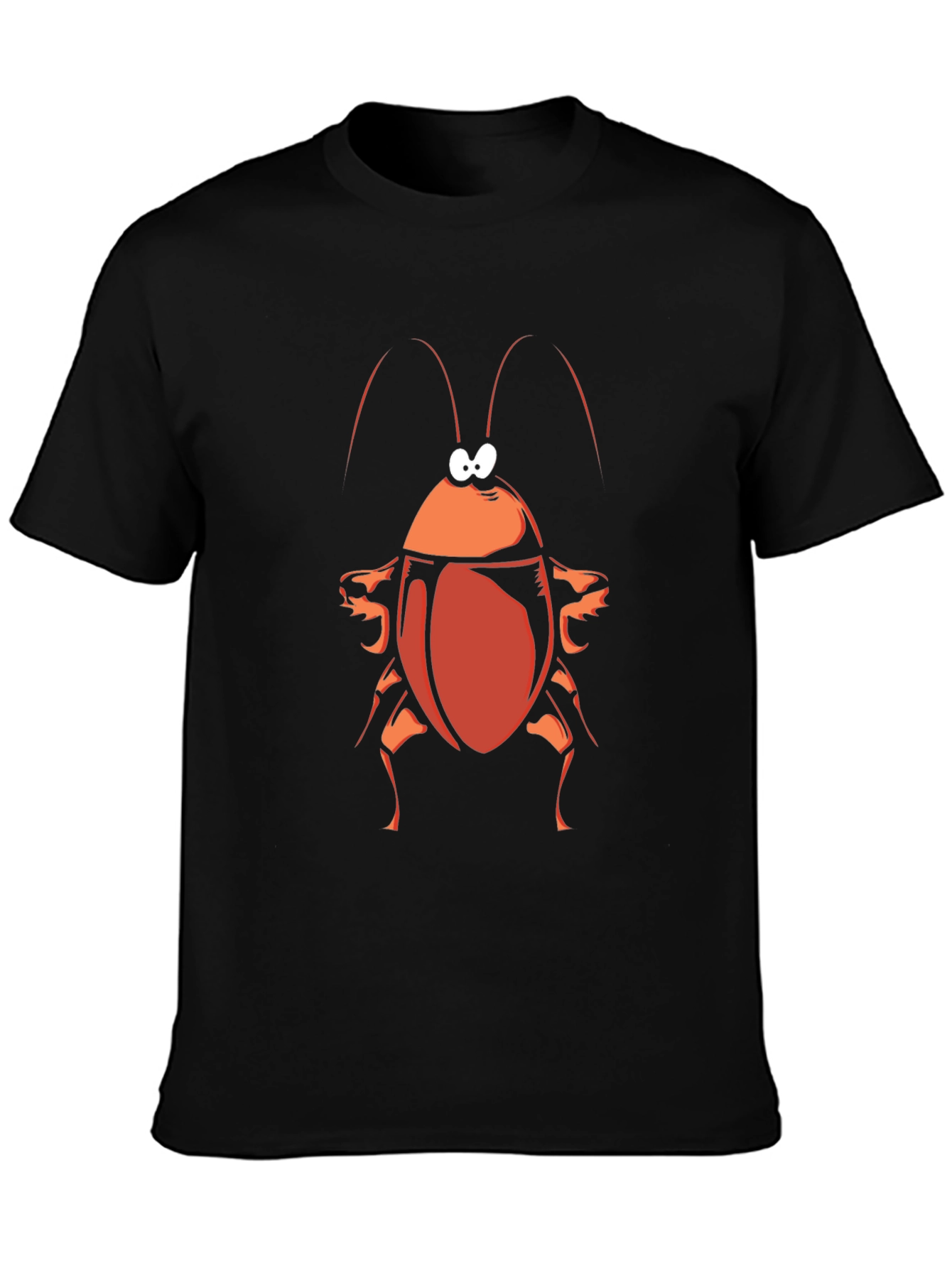 Cartoon Cockroach Graphic Tee - Black