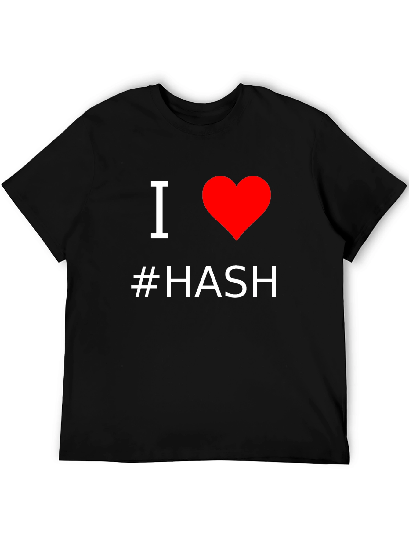 I Love #Hash T-Shirt - Black Cotton Graphic Tee