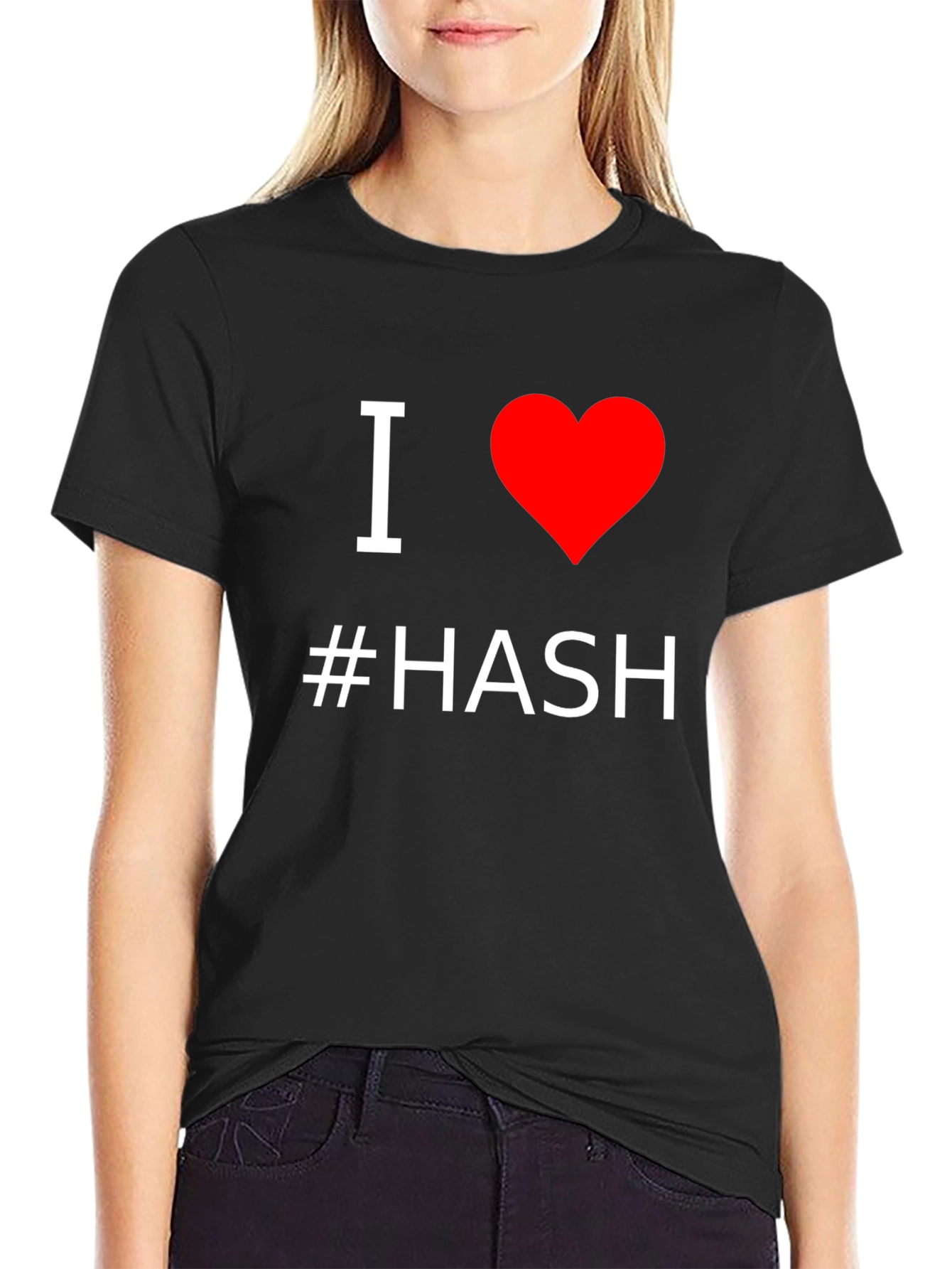I Love #Hash T-Shirt - Black Cotton Graphic Tee