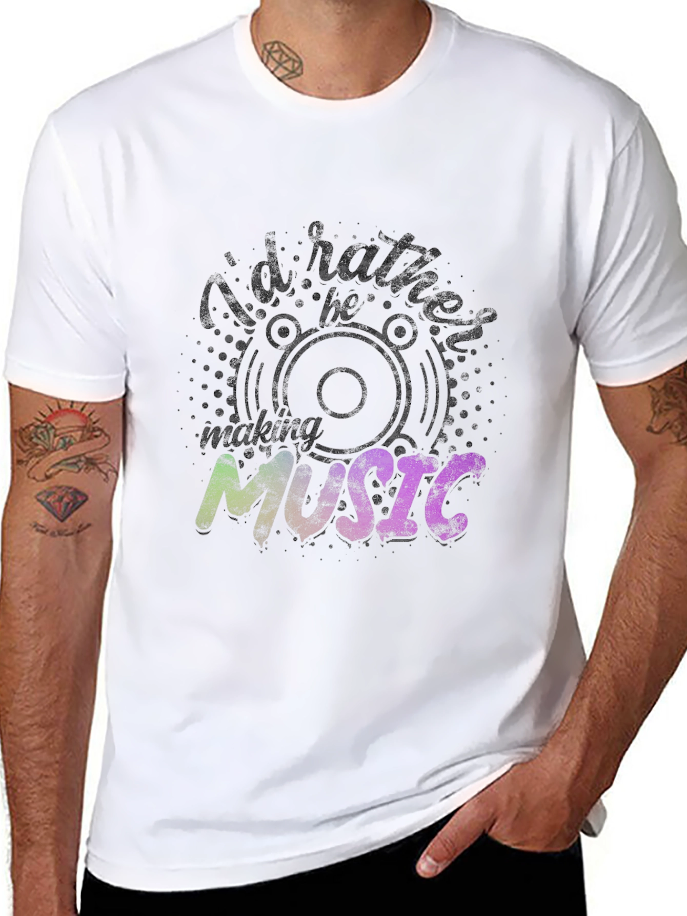Id Rather Be Making Music Black T-Shirt
