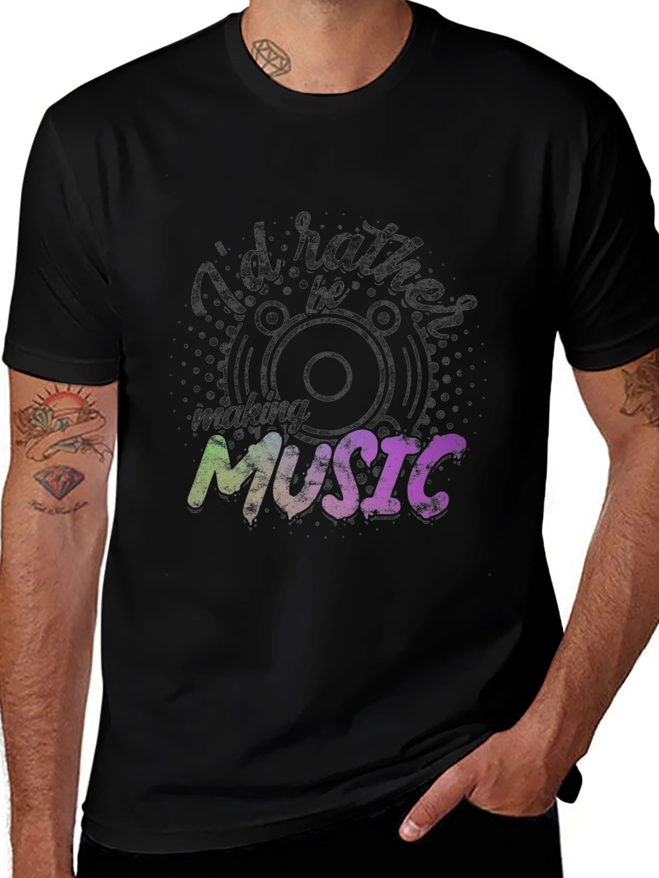 Id Rather Be Making Music Black T-Shirt