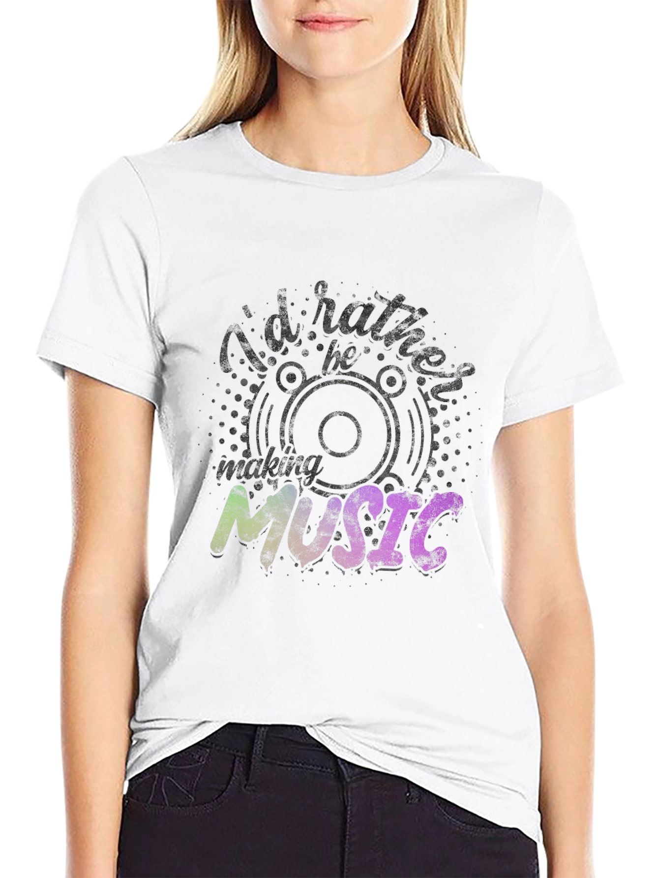 Id Rather Be Making Music Black T-Shirt