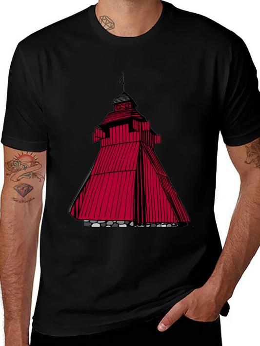 Red Tower Graphic T-Shirt - Unique Design