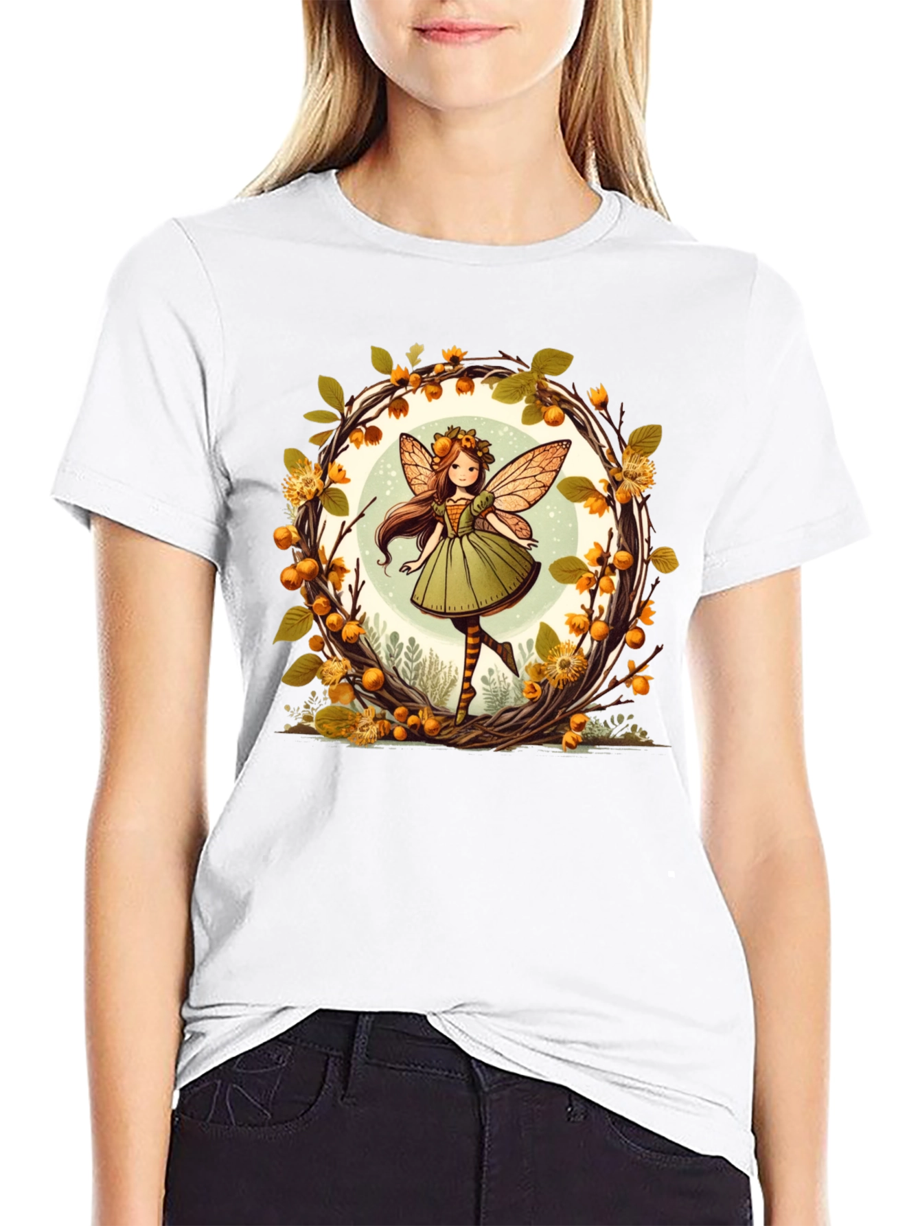 Autumn Fairy Graphic Tee - Whimsical Fall T-Shirt