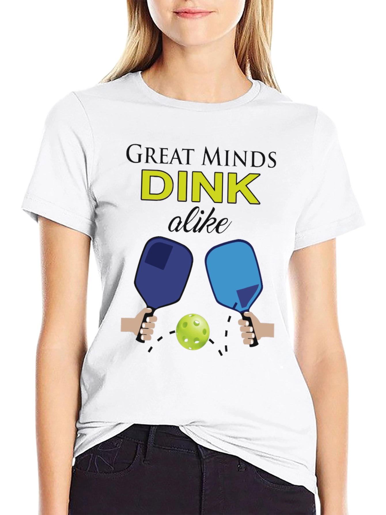 Funny Pickleball T-Shirt - Great Minds DINK Alike