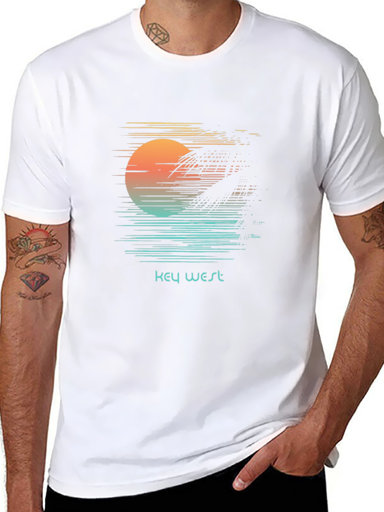 Key West Sunset Graphic Tee - Black