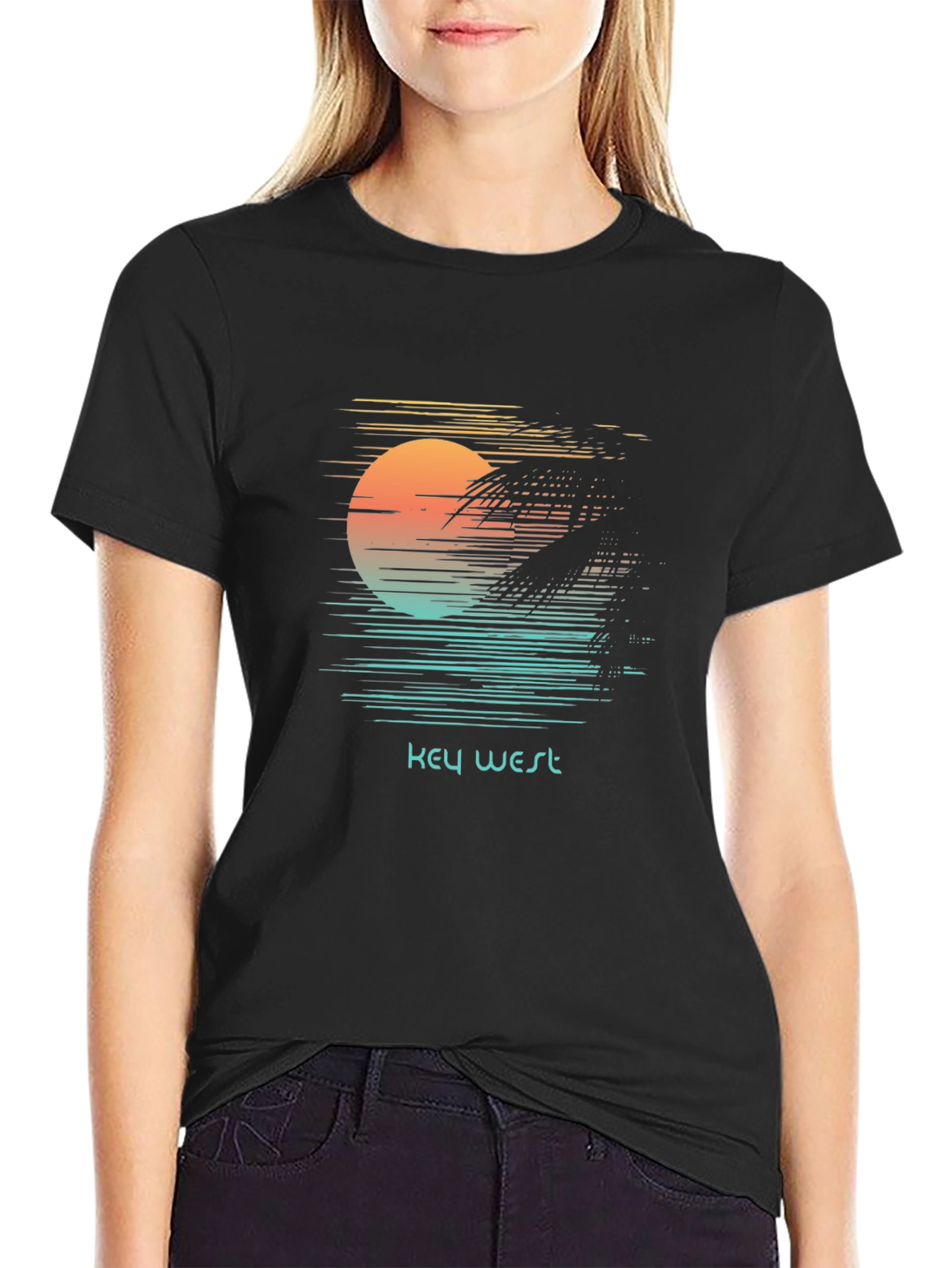Key West Sunset Graphic Tee - Black