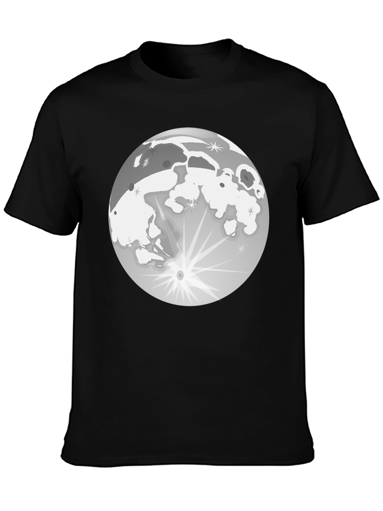 Lunar Eclipse Graphic T-Shirt - Black Cotton