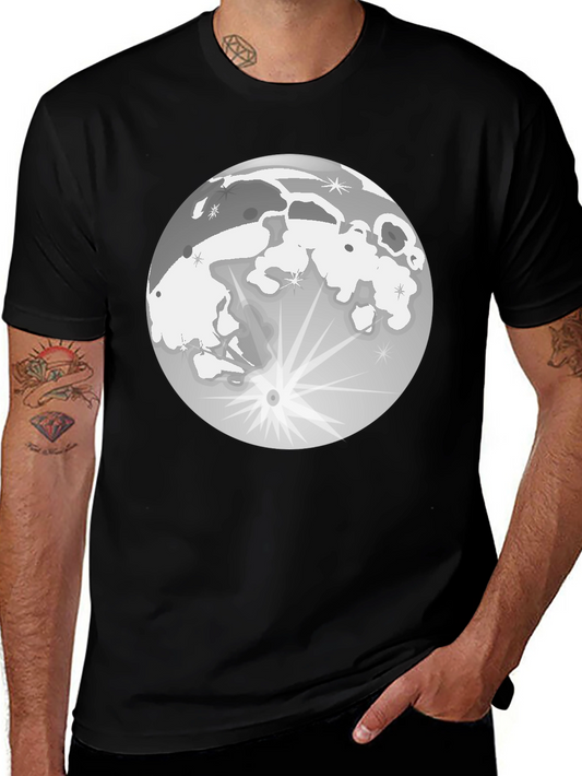 Lunar Eclipse Graphic T-Shirt - Black Cotton