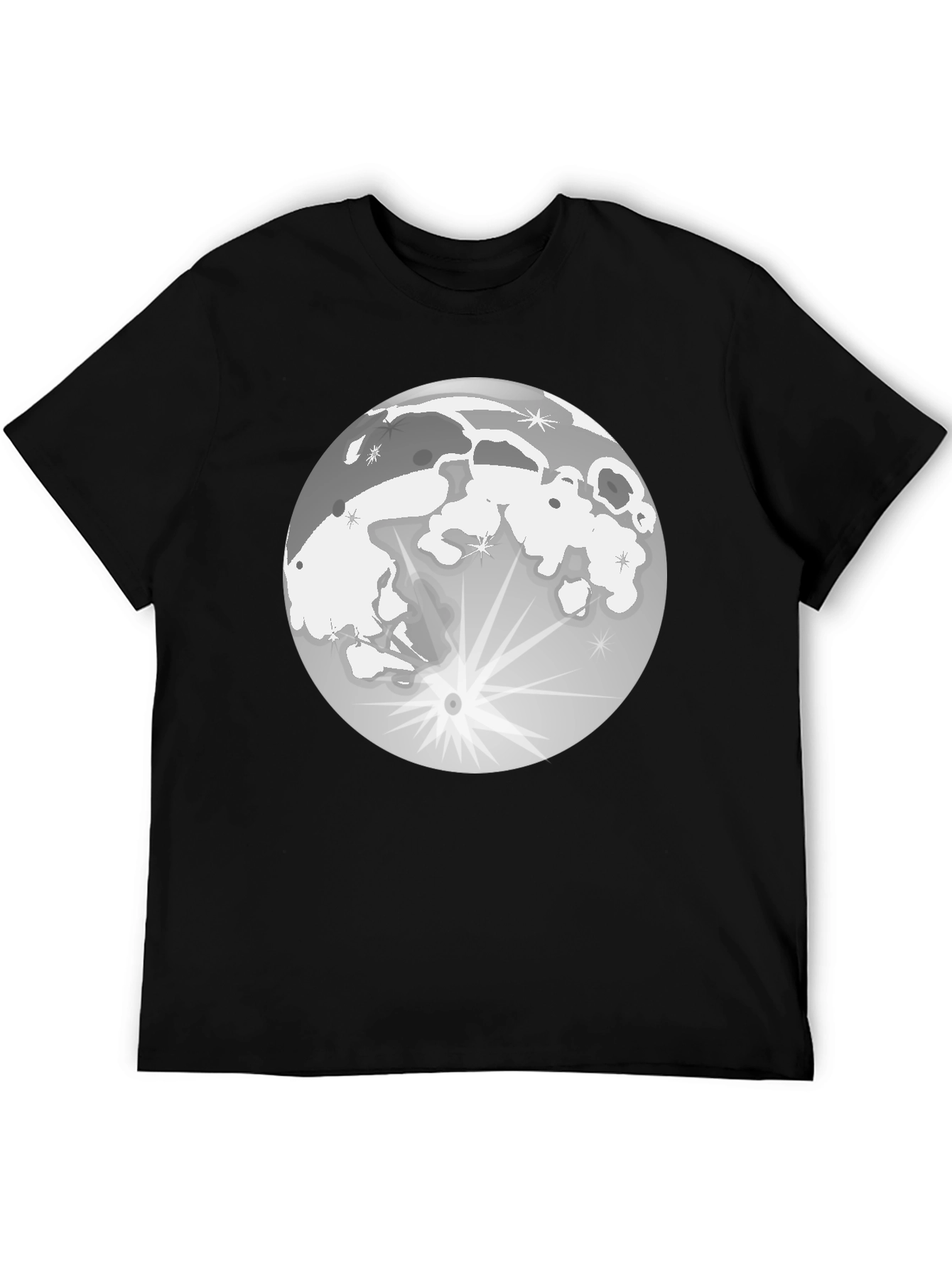 Lunar Eclipse Graphic T-Shirt - Black Cotton