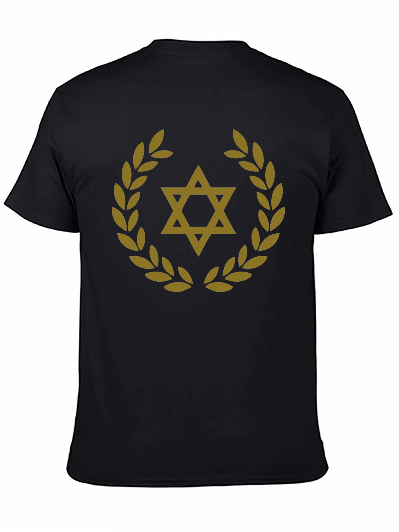 Star of David Laurel Wreath T-Shirt - Black