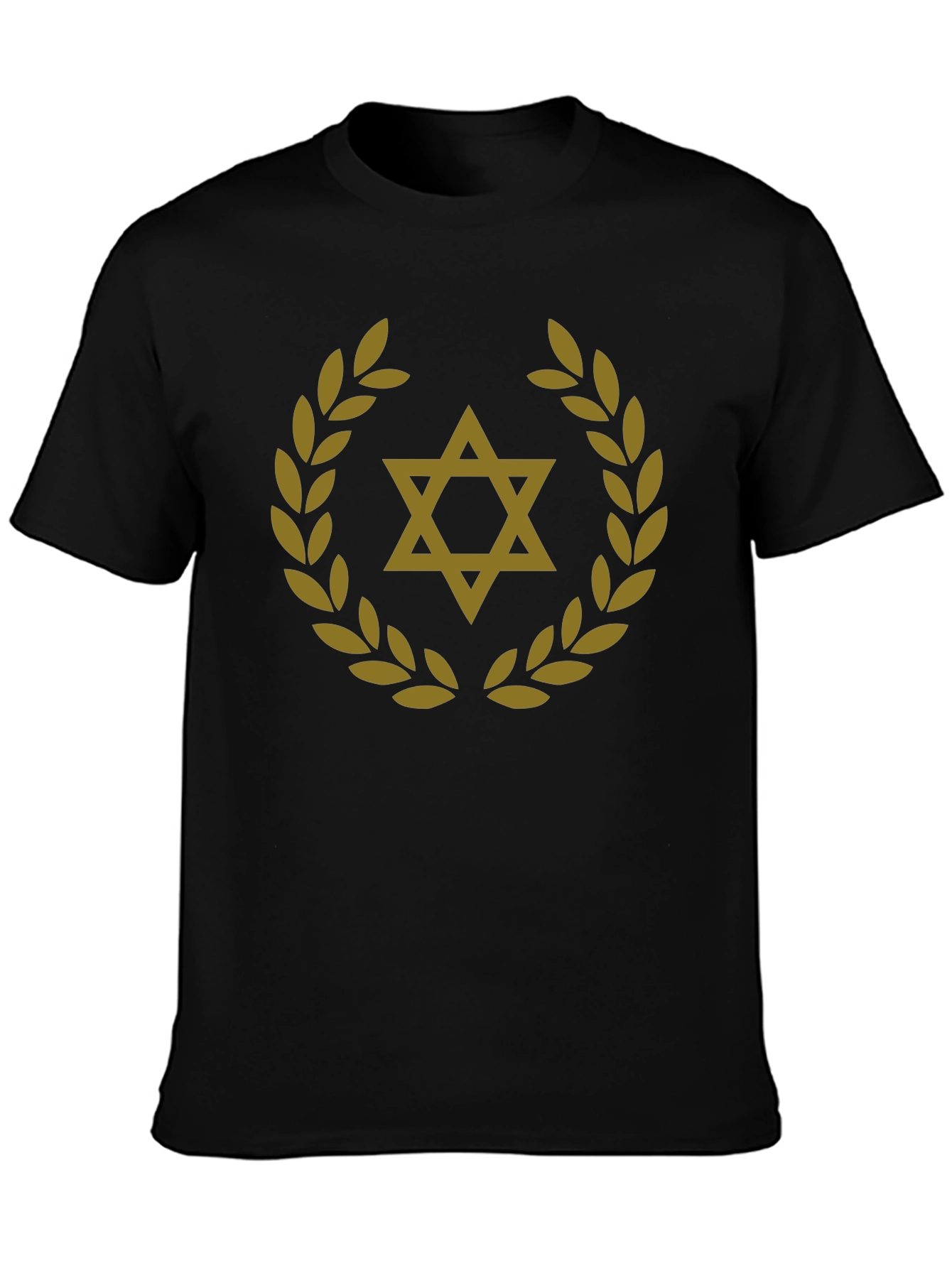 Star of David Laurel Wreath T-Shirt - Black