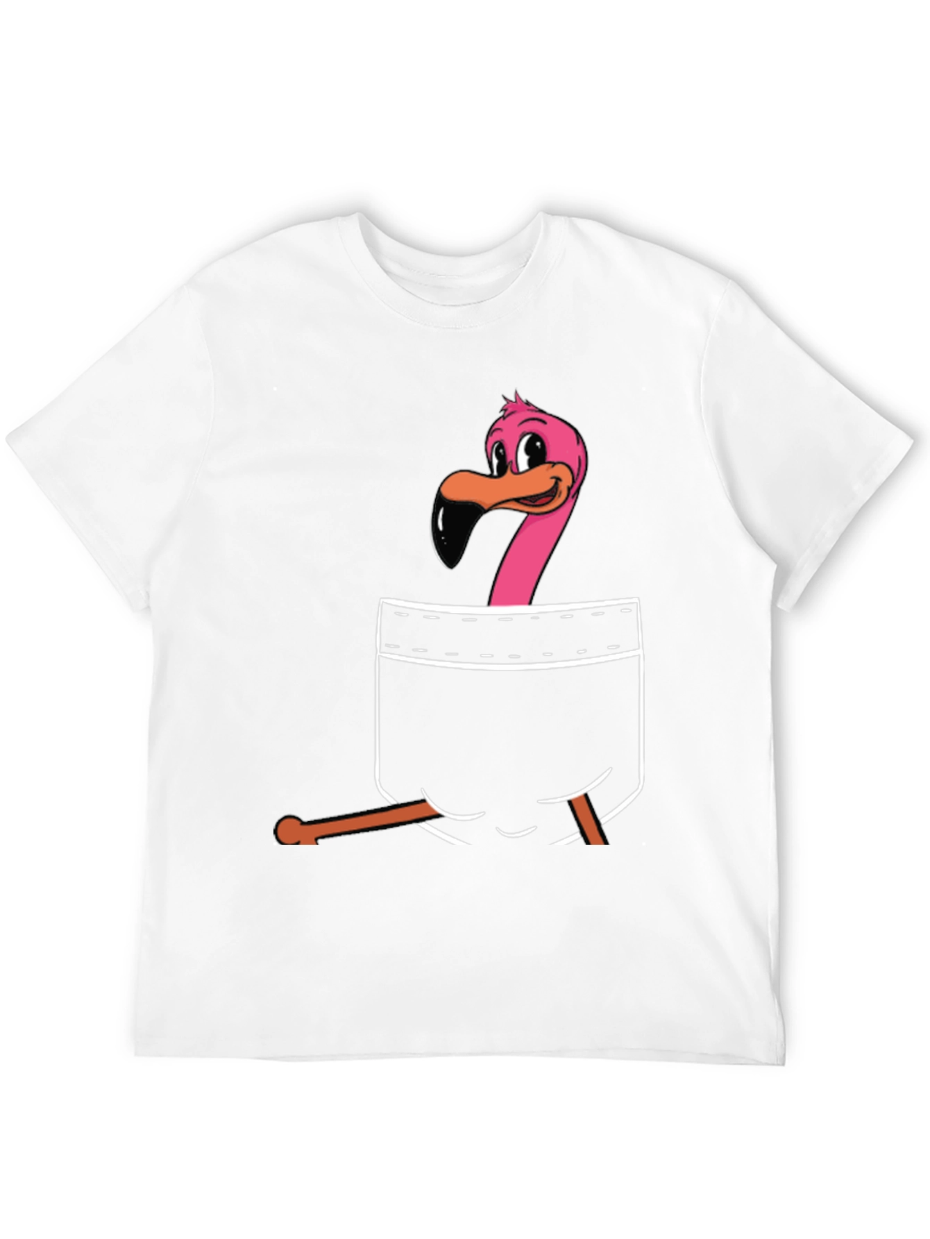 Flamingo Pocket Graphic T-Shirt - Black