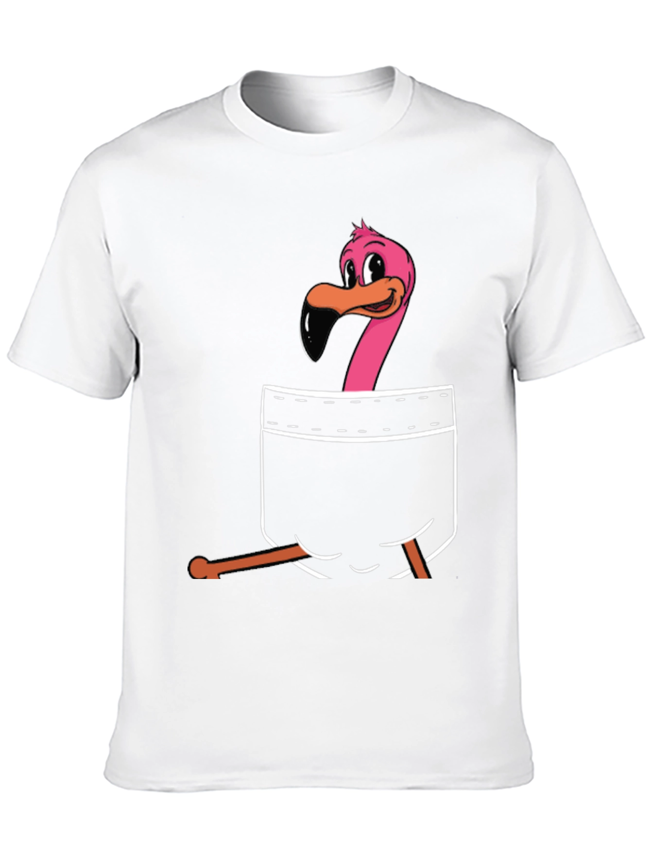 Flamingo Pocket Graphic T-Shirt - Black