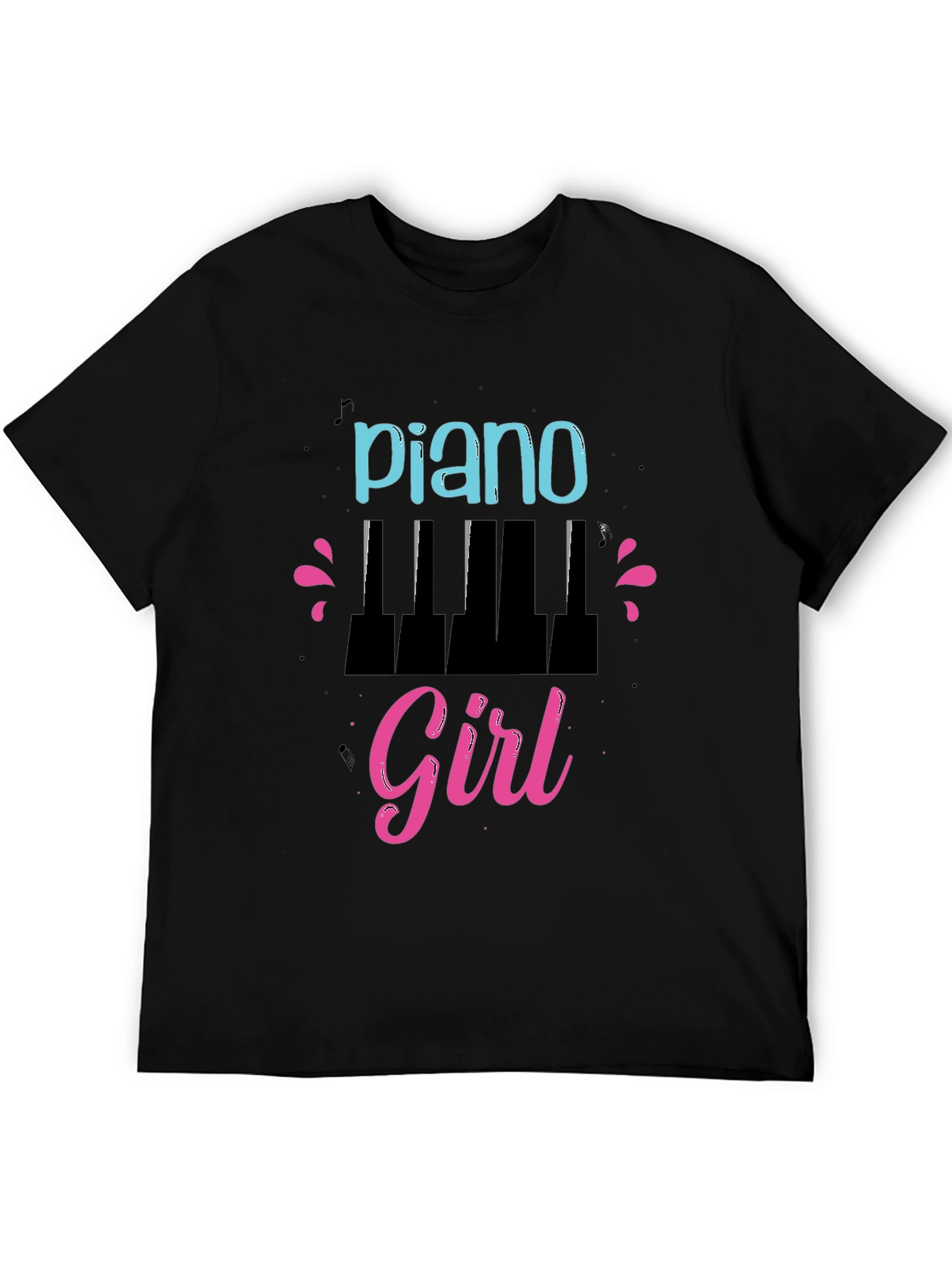 Piano Girl Graphic T-Shirt - Stylish Music Lover Tee