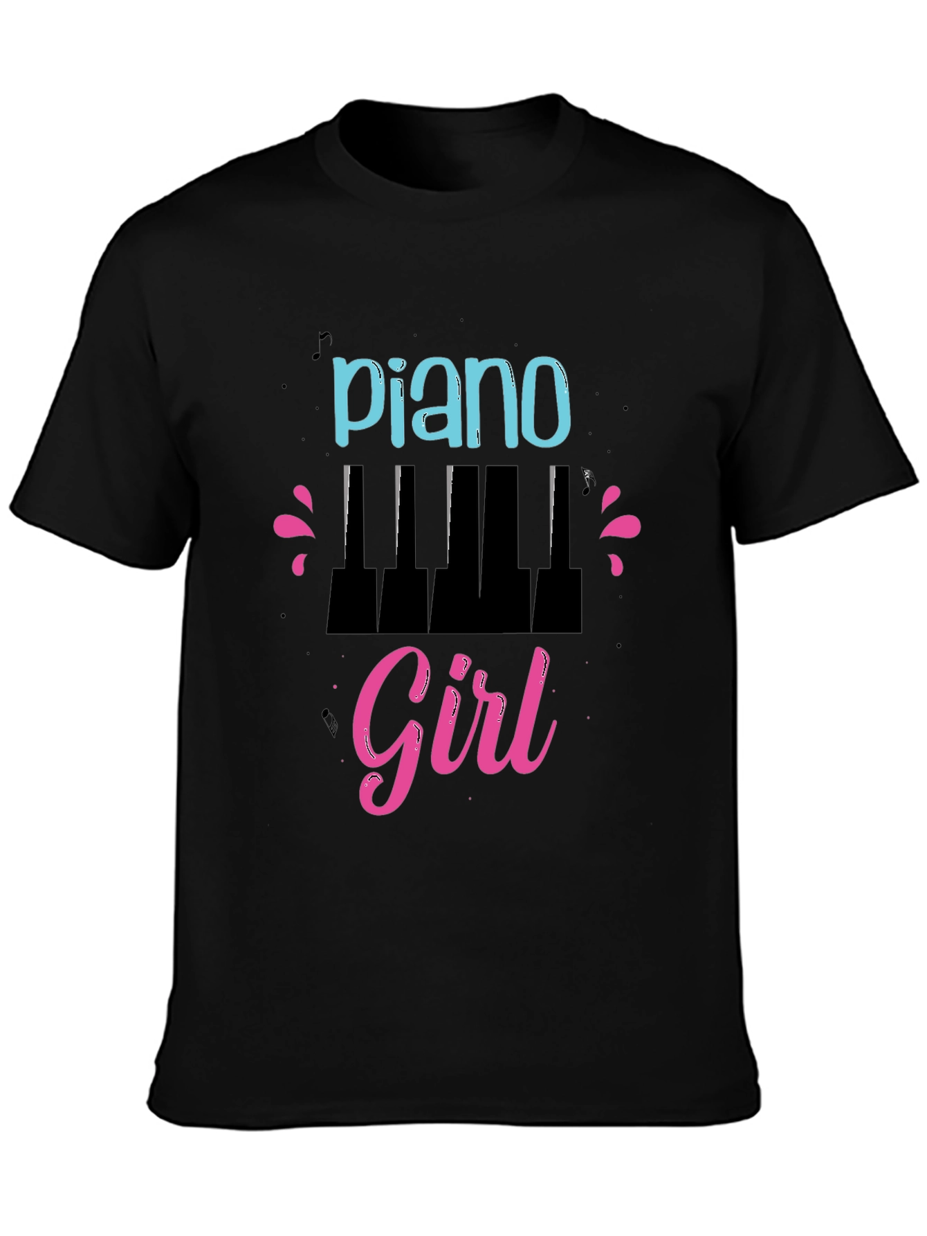 Piano Girl Graphic T-Shirt - Stylish Music Lover Tee