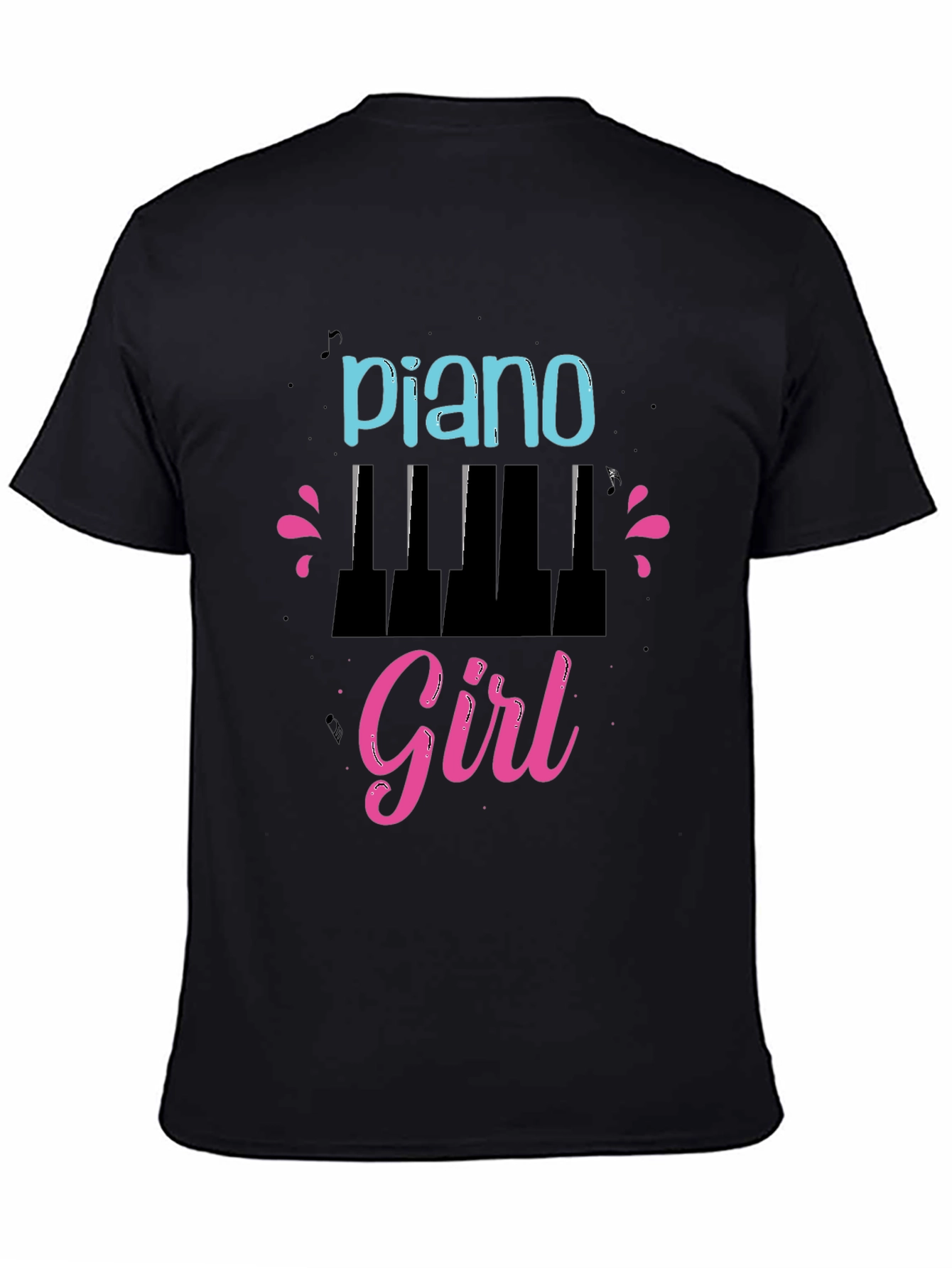 Piano Girl Graphic T-Shirt - Stylish Music Lover Tee