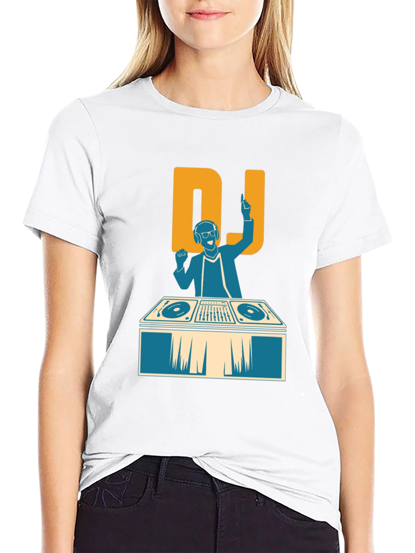 DJ Graphic Print T-Shirt - Black