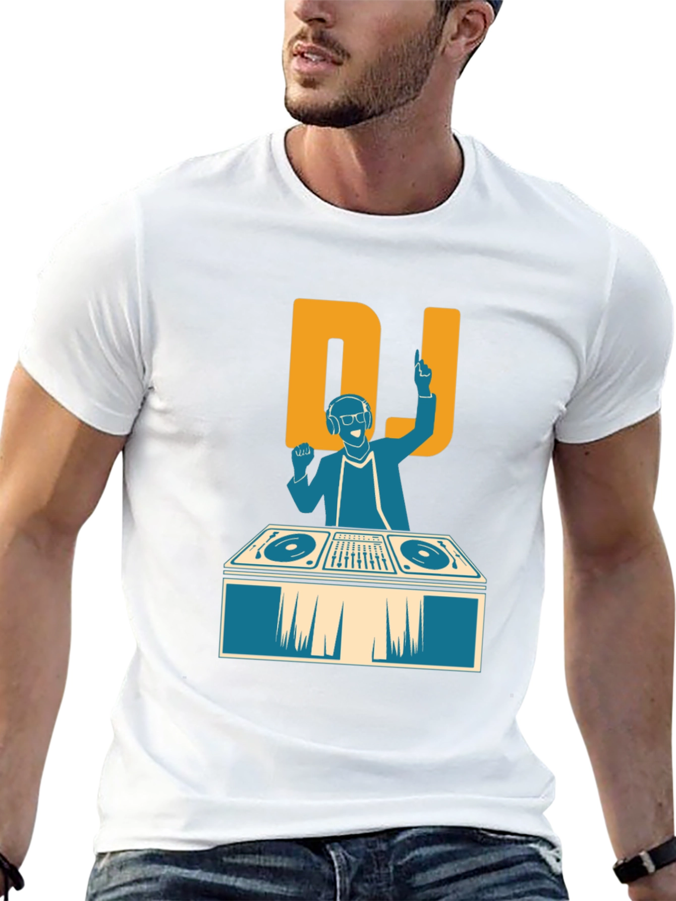 DJ Graphic Print T-Shirt - Black