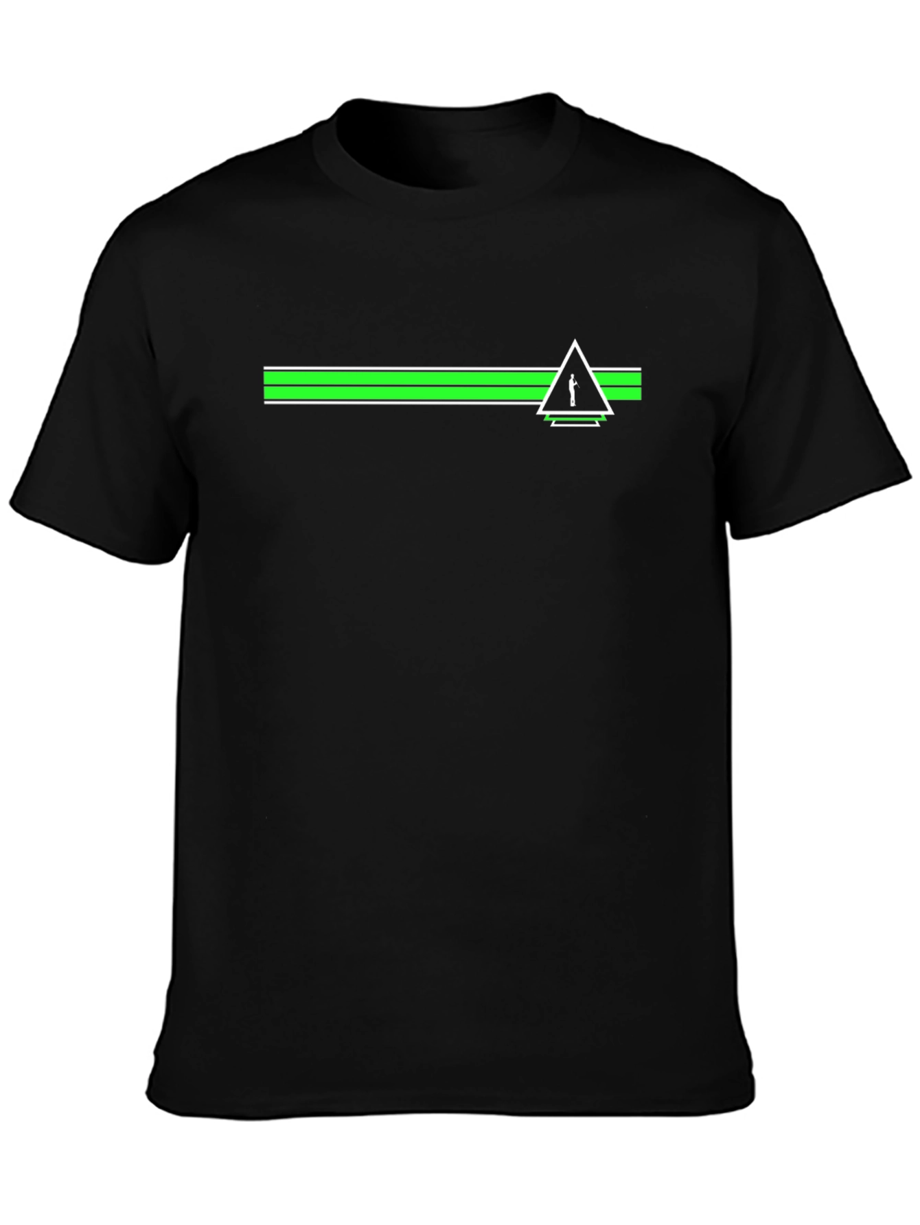 Modern Striped Graphic T-Shirt - Black