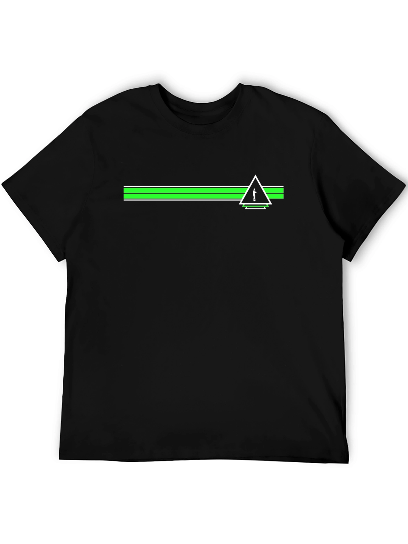 Modern Striped Graphic T-Shirt - Black