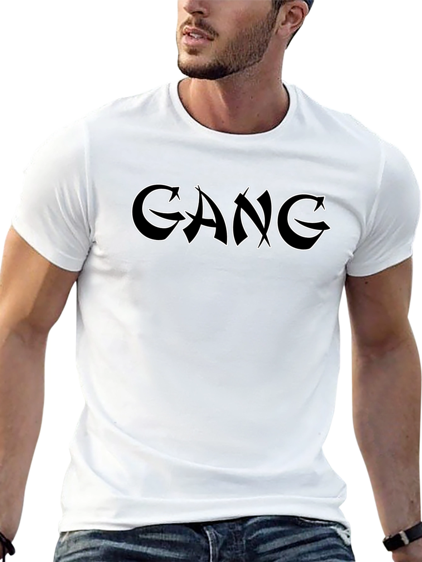Edgy Gang Graphic Black T-Shirt